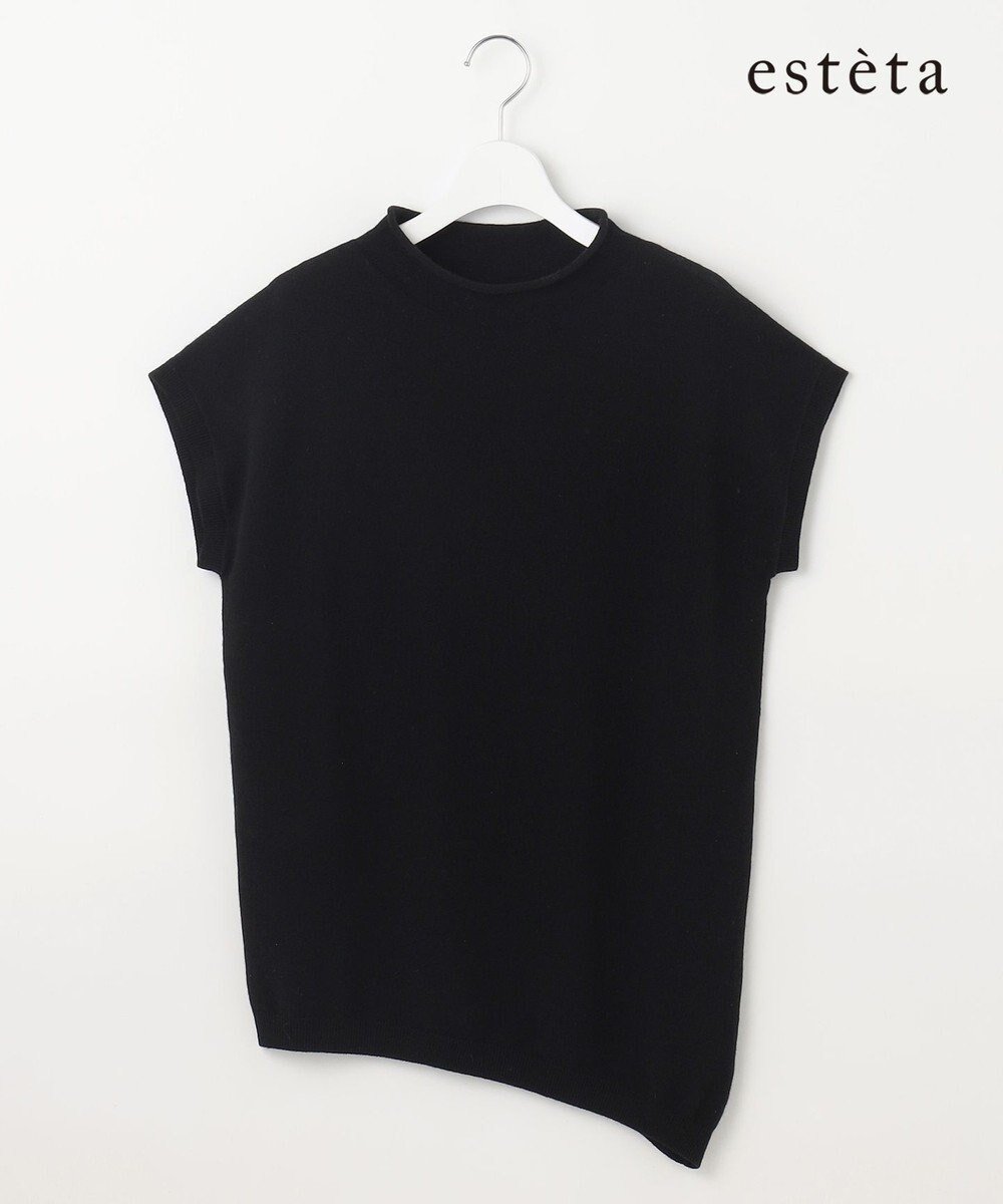【23区/NIJYUSANKU】の【エステータ】マーセライズドウールカシミヤ アシンメトリー ニット インテリア・キッズ・メンズ・レディースファッション・服の通販 founy(ファニー) 　ファッション　Fashion　レディースファッション　Fashion for Women　トップス・カットソー　Cut & Sew Tops　ニット　Knit Tops & Sweaters　アシンメトリー　Asymmetrical Style　クラシック　Classic, Timeless Style　ショルダー　Shoulder, Shoulder Strap　セーター　Sweater, Knitwear　ドロップ　Drop Shoulder, Dropped Style　フォルム　Silhouette, Form　ベーシック　Basic, Essential　A/W・秋冬　Autumn/Winter　冬　Winter / This Winter　ブラック系|ID: prp329100004868574 ipo3291000000036279235