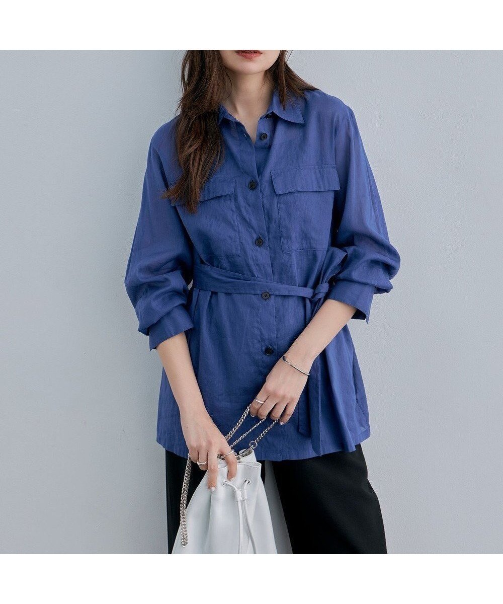 【アイシービー/iCB】の【洗える】ラミーコットンボイル シアーシャツ インテリア・キッズ・メンズ・レディースファッション・服の通販 founy(ファニー) 　ファッション　Fashion　レディースファッション　Fashion for Women　トップス・カットソー　Cut & Sew Tops　シャツ・ブラウス・オフィスカジュアル　Elegant Blouses & Button-Ups　2024年　2024　2024春夏・S/S　Spring/Summer 2024 SS24　シアー　Sheer, See-Through　パッチ　Patch, Appliqué　フラップ　Flap, Flap Pocket　ブラウジング　Blouson Silhouette, Cinched Waist　ポケット　Pocket, Pocket Detail　リラックス　Relax, Relaxed Fit　夏　Summer　春　Spring　S/S・春夏　SS, Spring/Summer, Warm Season　洗える　Machine Washable　ラピスラズリ系|ID: prp329100004868579 ipo3291000000036279277