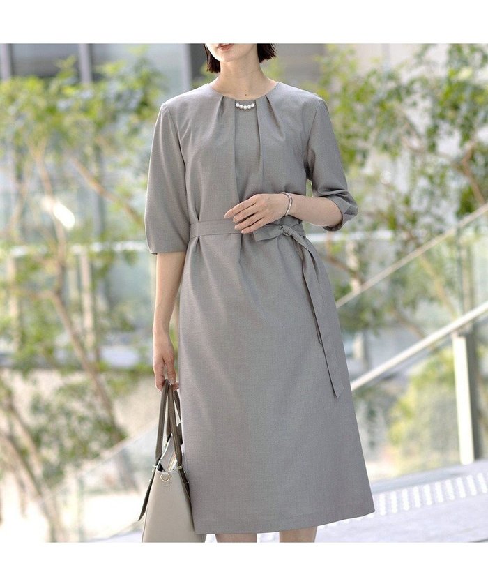 【ジェイ プレス/J.PRESS】の【洗える・UV加工・吸水速乾】OXIJEWELストレッチ ワンピース インテリア・キッズ・メンズ・レディースファッション・服の通販 founy(ファニー) https://founy.com/ ファッション Fashion レディースファッション Fashion for Women ワンピース Dresses ウォッシャブル Machine Washable 春 Spring 洗える Machine Washable 吸水 Absorbent, Quick-Dry シンプル Simple, Minimal ジャケット Jacket, Outerwear ストレッチ Stretch, Stretchy Fabric ドレープ Drape, Draping Fabric パール Pearl, Pearl Accent メランジ Melange, Mixed Yarn S/S・春夏 SS, Spring/Summer, Warm Season 夏 Summer |ID: prp329100004868582 ipo3291000000036279303