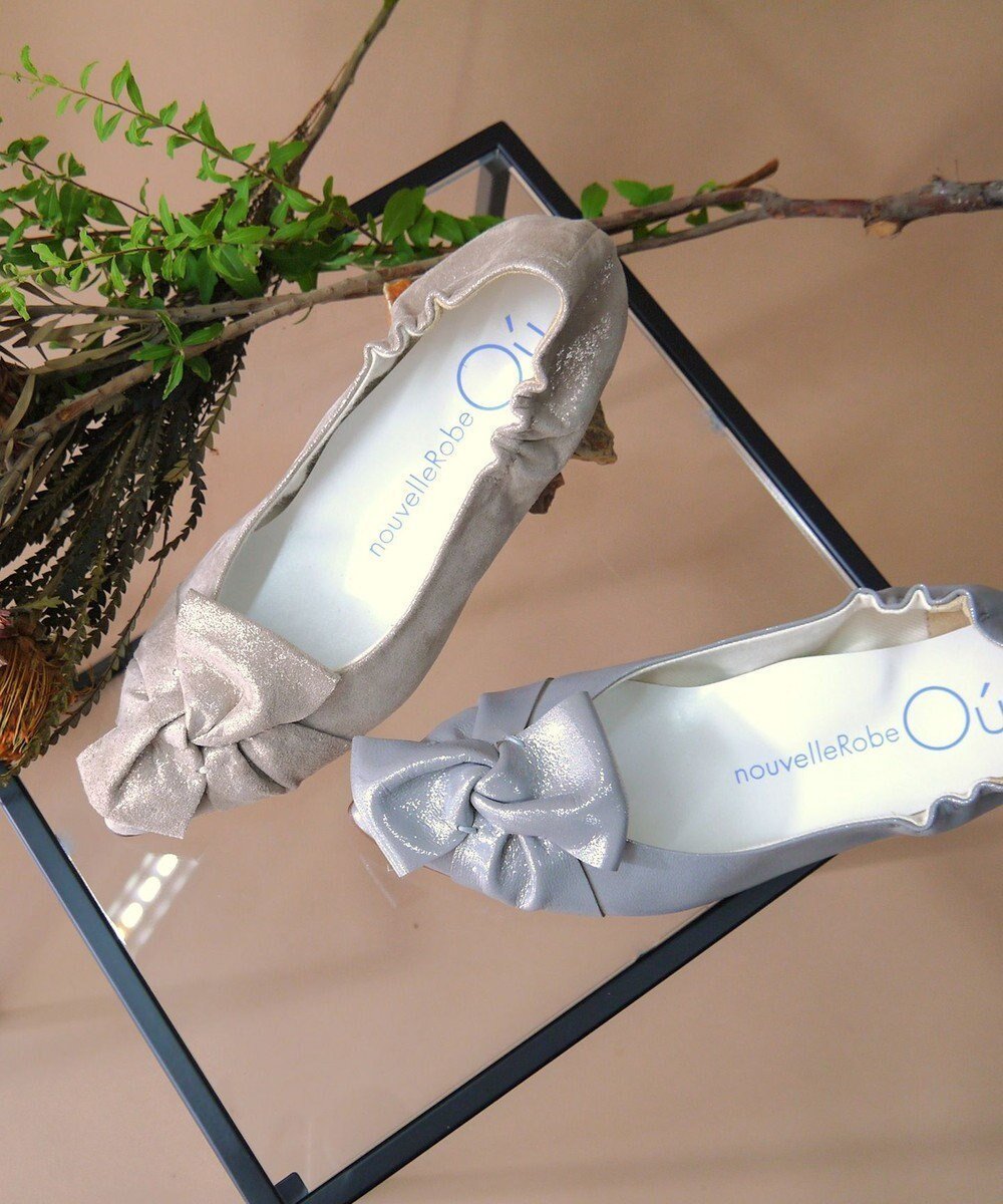 【ヌーベルローブオウ/nouvelleRobe Ou】の新色追加【本革・高反発】Butterfly knot ポインテッドトゥ パンプス インテリア・キッズ・メンズ・レディースファッション・服の通販 founy(ファニー) 　ファッション　Fashion　レディースファッション　Fashion for Women　クッション　Cushion, Throw Pillow　抗菌　Antibacterial, Bacteria-Resistant　シューズ　Shoes, Footwear　バレエ　Ballet, Ballet Style　ファブリック　Fabric, Textile　フィット　Fit, Slim Fit　フラット　Flat, Flat Shoes　モチーフ　Motif, Design Theme　おすすめ　Recommended / Our Picks　ガンメタリック|ID: prp329100004868590 ipo3291000000036279487