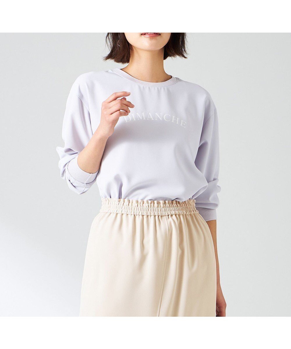 【エニィ スィス/any SiS】の【洗える】2wayストレッチジョーゼットロゴ ロンT 人気、トレンドファッション・服の通販 founy(ファニー) 　ファッション　Fashion　レディースファッション　Fashion for Women　トップス・カットソー　Cut & Sew Tops　シャツ・ブラウス・オフィスカジュアル　Elegant Blouses & Button-Ups　ロングTシャツ・Tシャツ　Longline T-Shirts & Tees　カットソー・ベーシックTシャツ　Cut-and-Sewn Tops / Stretch Tees & Basics　カットソー　Cut and Sewn Top　ジョーゼット　Georgette, Semi-Sheer Fabric　ストレッチ　Stretch, Stretchy Fabric　プリント　Print, Printed Pattern　人気　Popular, Best Seller　夏　Summer　新作・新入荷　New Arrivals / New In　春　Spring　S/S・春夏　SS, Spring/Summer, Warm Season　洗える　Machine Washable　 other-1|ID: prp329100004868591 ipo3291000000036279502