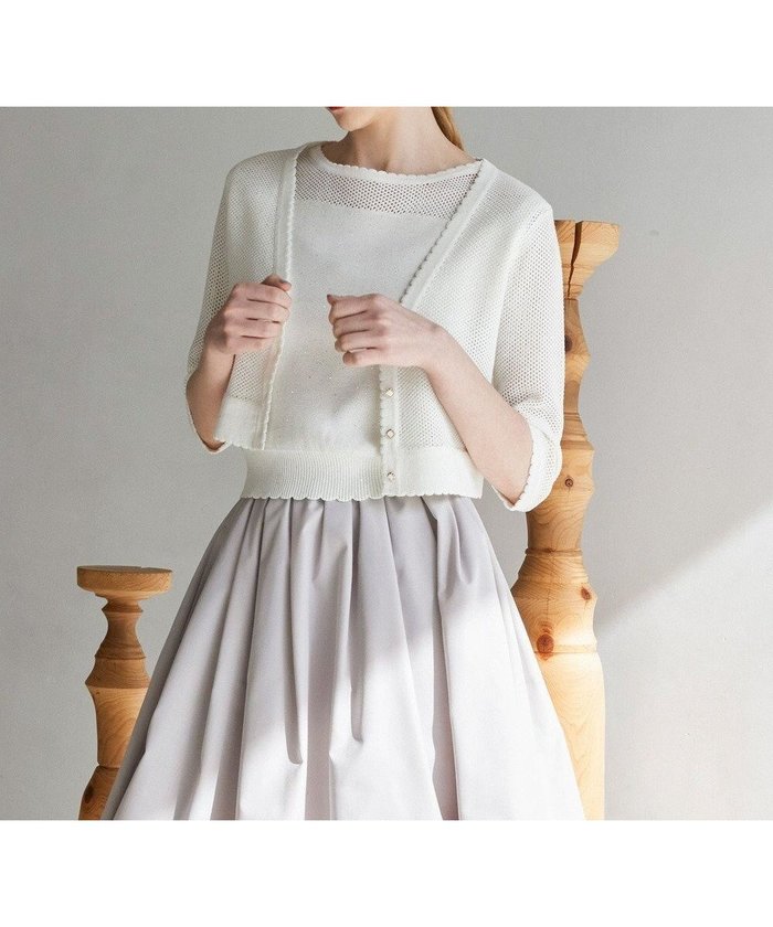 【トッカ/TOCCA】のSUMMER STARS CARDIGAN カーディガン インテリア・キッズ・メンズ・レディースファッション・服の通販 founy(ファニー) https://founy.com/ ファッション Fashion レディースファッション Fashion for Women トップス・カットソー Cut & Sew Tops カーディガン・羽織り Layered Style Cardigans 2025年 2025 2025春夏・S/S Spring/Summer 2025 SS25 おすすめ Recommended / Our Picks アンサンブル Ensemble Set カーディガン Cardigan, Knitwear スパンコール Sequins, Sequin Embellishment トレンド Trend, Trending Now フェミニン Feminine, Girly フリル Frill, Ruffle メッシュ Mesh, Net Fabric エレガント 上品 Elegant 夏 Summer 春 Spring S/S・春夏 SS, Spring/Summer, Warm Season |ID: prp329100004868592 ipo3291000000036279516