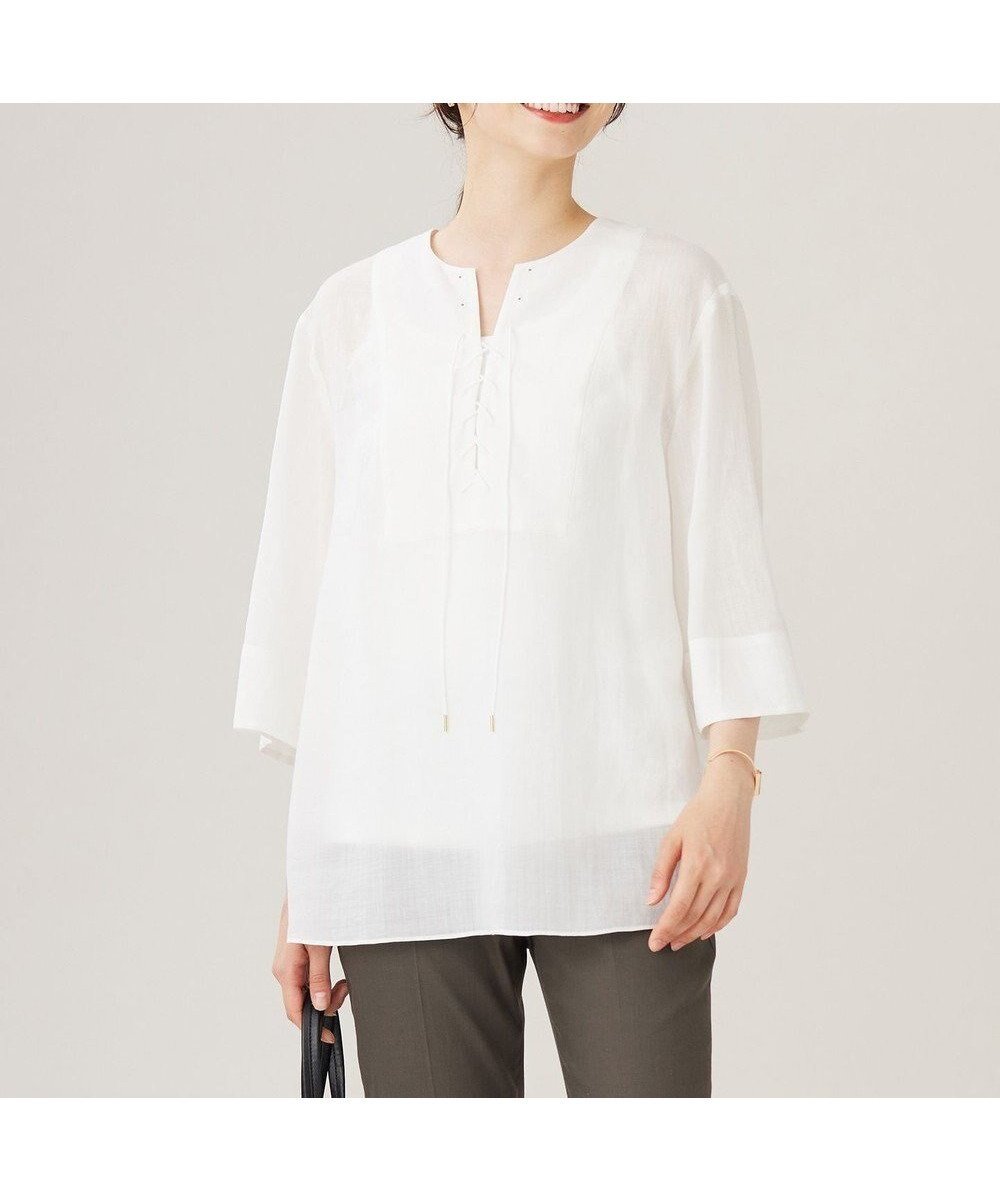 【自由区/JIYU-KU】の【カタログ掲載・接触冷感・洗える】ラミーローンプルオーバー ブラウス インテリア・キッズ・メンズ・レディースファッション・服の通販 founy(ファニー) 　ファッション　Fashion　レディースファッション　Fashion for Women　トップス・カットソー　Cut & Sew Tops　シャツ・ブラウス・オフィスカジュアル　Elegant Blouses & Button-Ups　カジュアルプルオーバー・ニットトップス　Pullovers & Knit Tops / Casual Pullovers　おすすめ　Recommended / Our Picks　エスニック　Ethnic Style　サマー　Summer, Summer Style　シアー　Sheer, See-Through　タイトスカート　Pencil Skirt, Tight Skirt　夏　Summer　春　Spring　S/S・春夏　SS, Spring/Summer, Warm Season　洗える　Machine Washable　オフ|ID: prp329100004868618 ipo3291000000036279855