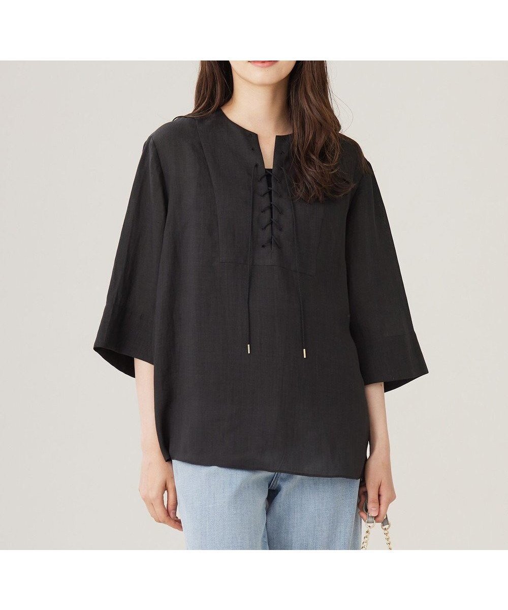 【自由区/JIYU-KU】の【カタログ掲載・接触冷感・洗える】ラミーローンプルオーバー ブラウス インテリア・キッズ・メンズ・レディースファッション・服の通販 founy(ファニー) 　ファッション　Fashion　レディースファッション　Fashion for Women　トップス・カットソー　Cut & Sew Tops　シャツ・ブラウス・オフィスカジュアル　Elegant Blouses & Button-Ups　カジュアルプルオーバー・ニットトップス　Pullovers & Knit Tops / Casual Pullovers　おすすめ　Recommended / Our Picks　エスニック　Ethnic Style　サマー　Summer, Summer Style　シアー　Sheer, See-Through　タイトスカート　Pencil Skirt, Tight Skirt　夏　Summer　春　Spring　S/S・春夏　SS, Spring/Summer, Warm Season　洗える　Machine Washable　ブラック|ID: prp329100004868618 ipo3291000000036279858