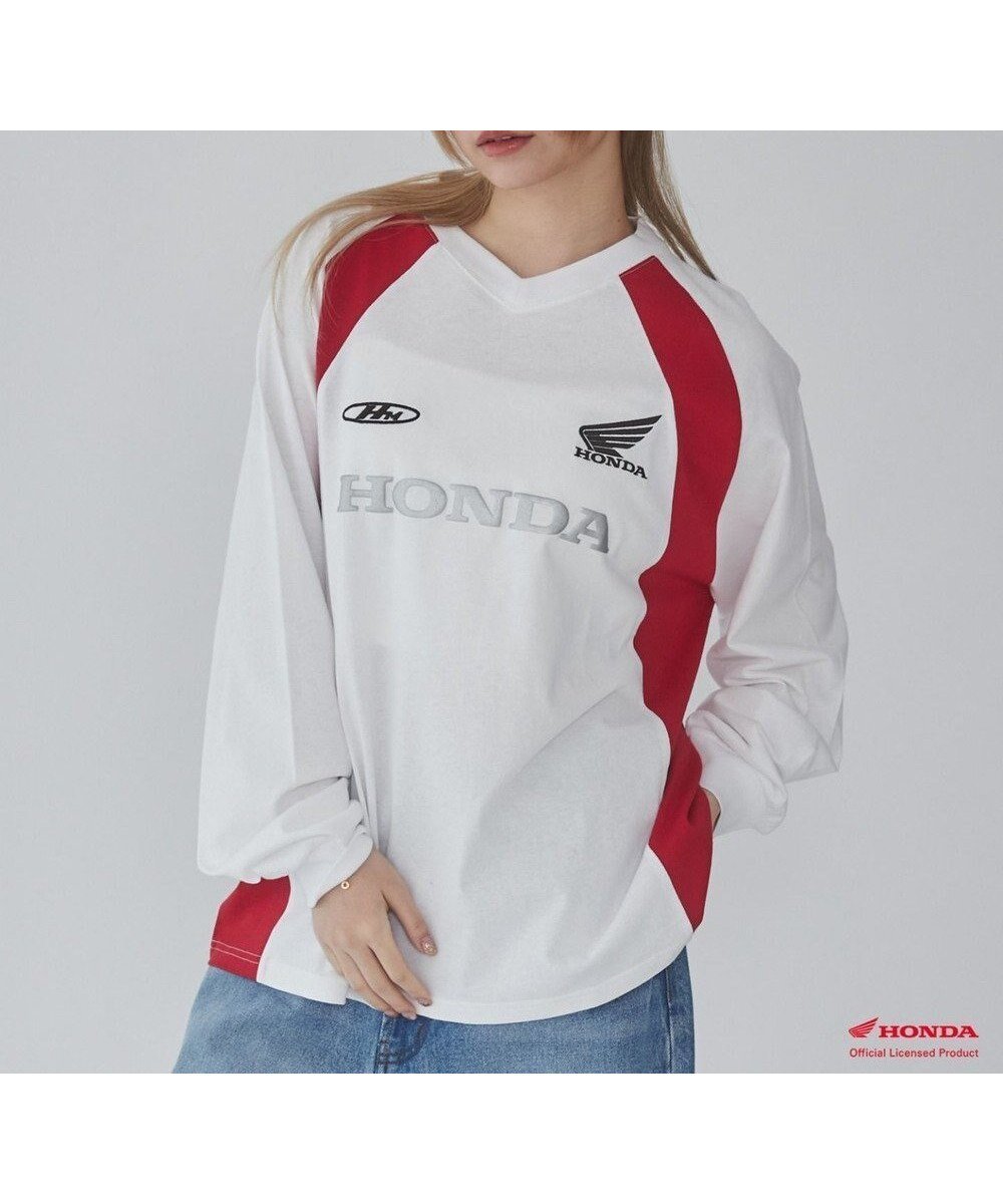 【ウィゴー/WEGO】の【ユニセックス着用ITEM】別注HondaグラフィックT(LS) 人気、トレンドファッション・服の通販 founy(ファニー) 　ファッション　Fashion　レディースファッション　Fashion for Women　トップス・カットソー　Cut & Sew Tops　シャツ・ブラウス・オフィスカジュアル　Elegant Blouses & Button-Ups　ロングTシャツ・Tシャツ　Longline T-Shirts & Tees　カットソー・ベーシックTシャツ　Cut-and-Sewn Tops / Stretch Tees & Basics　春　Spring　秋　Autumn　カットソー　Cut and Sewn Top　カーゴパンツ　Cargo Pants, Utility Pants　グラフィック　Graphic, Graphic Design　スポーツ　Sports, Activewear　スマホ　Smartphone, Mobile Device　スラックス　Slacks, Dress Pants　デニム　Denim, Jeans Material　トレンド　Trend, Trending Now　ビッグ　Big, Oversized　フロント　Front, Front Design　別注　Limited Edition, Custom Order　冬　Winter / This Winter　S/S・春夏　SS, Spring/Summer, Warm Season　おすすめ　Recommended / Our Picks　夏　Summer　 other-1|ID: prp329100004868662 ipo3291000000036280682