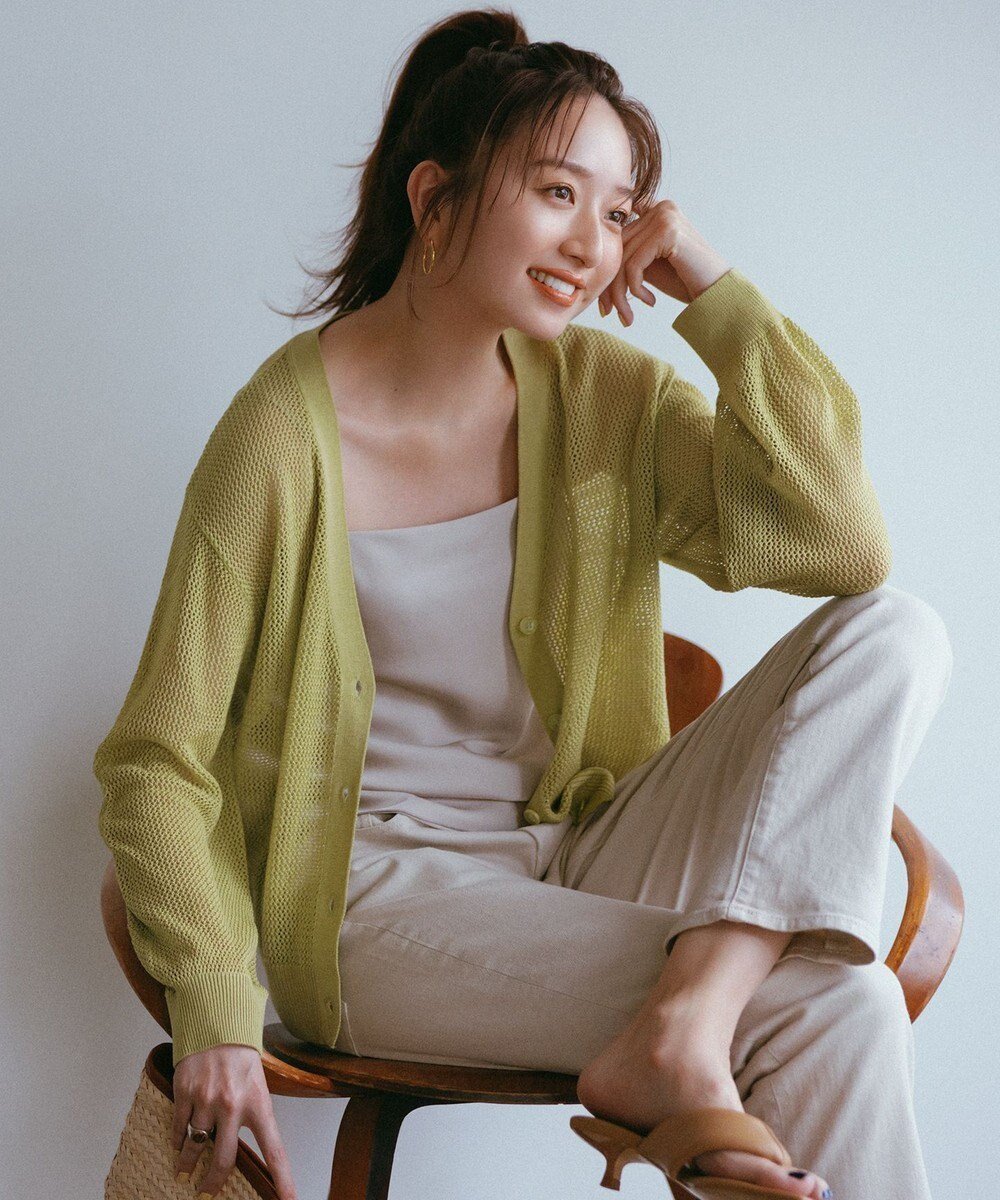 【エニー/ANY】のメッシュカーディガン インテリア・キッズ・メンズ・レディースファッション・服の通販 founy(ファニー) 　ファッション　Fashion　レディースファッション　Fashion for Women　トップス・カットソー　Cut & Sew Tops　カーディガン・羽織り　Layered Style Cardigans　おすすめ　Recommended / Our Picks　インナー　Innerwear　カーディガン　Cardigan, Knitwear　スリーブ　Sleeve, Long Sleeve / Short Sleeve　タンク　Tank Top, Sleeveless Top　メッシュ　Mesh, Net Fabric　リラックス　Relax, Relaxed Fit　ロング　Long, Long-Length　夏　Summer　春　Spring　S/S・春夏　SS, Spring/Summer, Warm Season　長袖　Long Sleeve, Full Sleeve　アップルグリーン|ID: prp329100004868667 ipo3291000000036280754