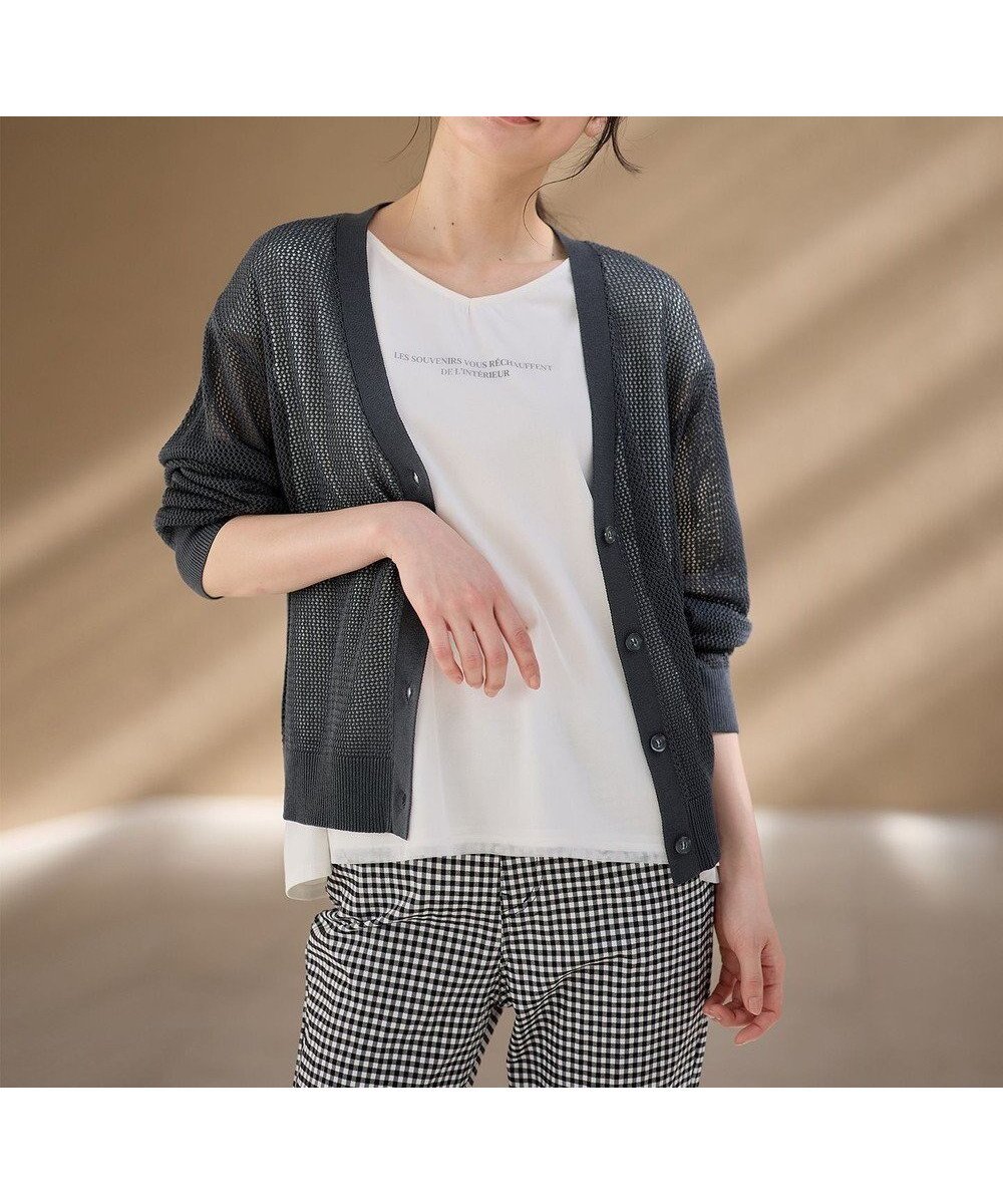 【エニー/ANY】のメッシュカーディガン インテリア・キッズ・メンズ・レディースファッション・服の通販 founy(ファニー) 　ファッション　Fashion　レディースファッション　Fashion for Women　トップス・カットソー　Cut & Sew Tops　カーディガン・羽織り　Layered Style Cardigans　おすすめ　Recommended / Our Picks　インナー　Innerwear　カーディガン　Cardigan, Knitwear　スリーブ　Sleeve, Long Sleeve / Short Sleeve　タンク　Tank Top, Sleeveless Top　メッシュ　Mesh, Net Fabric　リラックス　Relax, Relaxed Fit　ロング　Long, Long-Length　夏　Summer　春　Spring　S/S・春夏　SS, Spring/Summer, Warm Season　長袖　Long Sleeve, Full Sleeve　チャコール|ID: prp329100004868667 ipo3291000000036280760