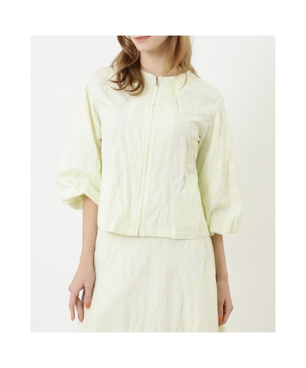 【ダックス/DAKS】のフラワーモチーフジャガードブラウス インテリア・キッズ・メンズ・レディースファッション・服の通販 founy(ファニー) 　ファッション　Fashion　レディースファッション　Fashion for Women　トップス・カットソー　Cut & Sew Tops　シャツ・ブラウス・オフィスカジュアル　Elegant Blouses & Button-Ups　花柄・フラワープリント・モチーフ　Floral Prints & Motifs / Flower Pattern Tops　ショート　Short, Short Length　ジャカード／ジャガード　Jacquard, Woven Pattern　フラワー　Flower, Floral　モチーフ　Motif, Design Theme　夏　Summer　S/S・春夏　SS, Spring/Summer, Warm Season　A/W・秋冬　Autumn/Winter　ライトグリーン|ID: prp329100004868678 ipo3291000000036281019