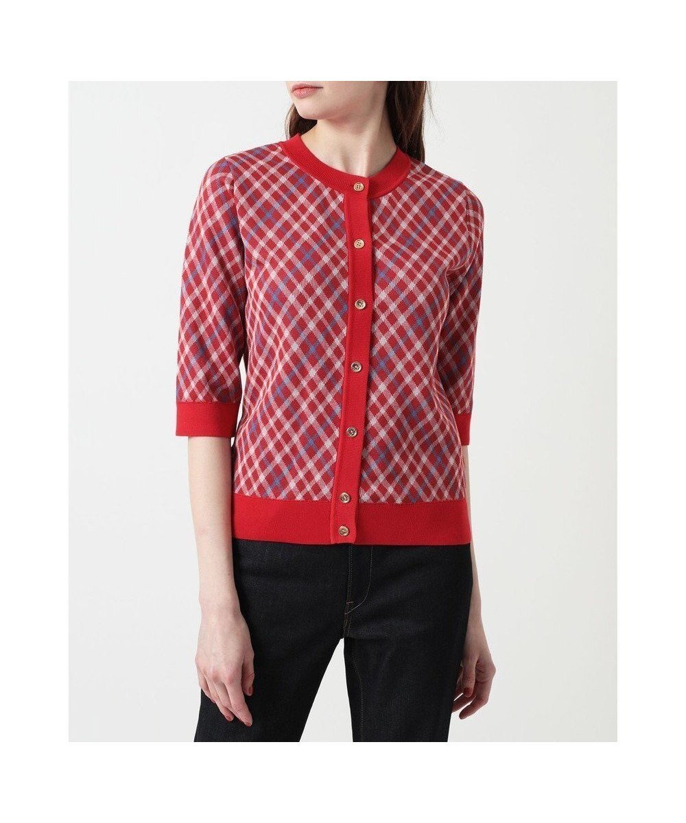 【ダックス/DAKS】のジャカードチェックカーディガン 人気、トレンドファッション・服の通販 founy(ファニー) 　ファッション　Fashion　レディースファッション　Fashion for Women　トップス・カットソー　Cut & Sew Tops　カーディガン・羽織り　Layered Style Cardigans　おすすめ　Recommended / Our Picks　なめらか　Smooth, Silky Texture　カーディガン　Cardigan, Knitwear　シルク　Silk, 100% Silk　シルケット　Silket, Silky Cotton　ジャカード／ジャガード　Jacquard, Woven Pattern　エレガント 上品　Elegant　夏　Summer　春　Spring　S/S・春夏　SS, Spring/Summer, Warm Season　秋　Autumn　A/W・秋冬　Autumn/Winter　 other-1|ID: prp329100004868692 ipo3291000000036281106