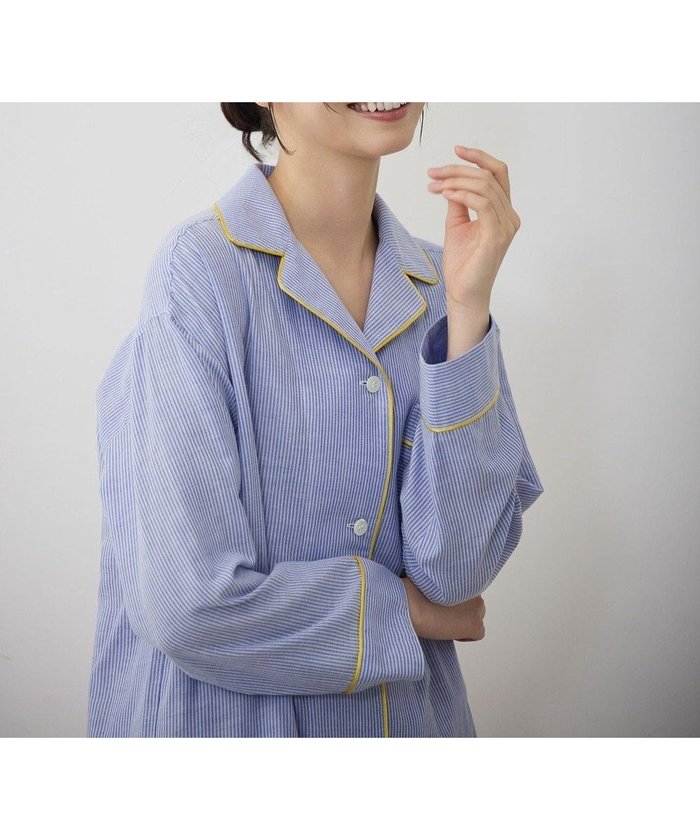 【自由区/JIYU-KU】の【WEB限定】オーガニックコットンパジャマ インテリア・キッズ・メンズ・レディースファッション・服の通販 founy(ファニー) https://founy.com/ ファッション Fashion レディースファッション Fashion for Women イエロー Yellow 巾着 Drawstring Bag, Kinchaku サテン Satin, Glossy Fabric シャンブレー Chambray, Denim-Like Fabric シルバー Silver, Metallic Silver ストライプ Stripe, Striped Pattern ダブル Double, Double-Breasted パイピング Piping, Trim Design パジャマ Pajamas, Sleepwear パターン Pattern, Design Print ポケット Pocket, Pocket Detail リラックス Relax, Relaxed Fit おすすめ Recommended / Our Picks お家時間・ステイホーム Stay Home / At Home 旅行 Travel ギフト プレゼント Gift / Present |ID: prp329100004868703 ipo3291000000036281222