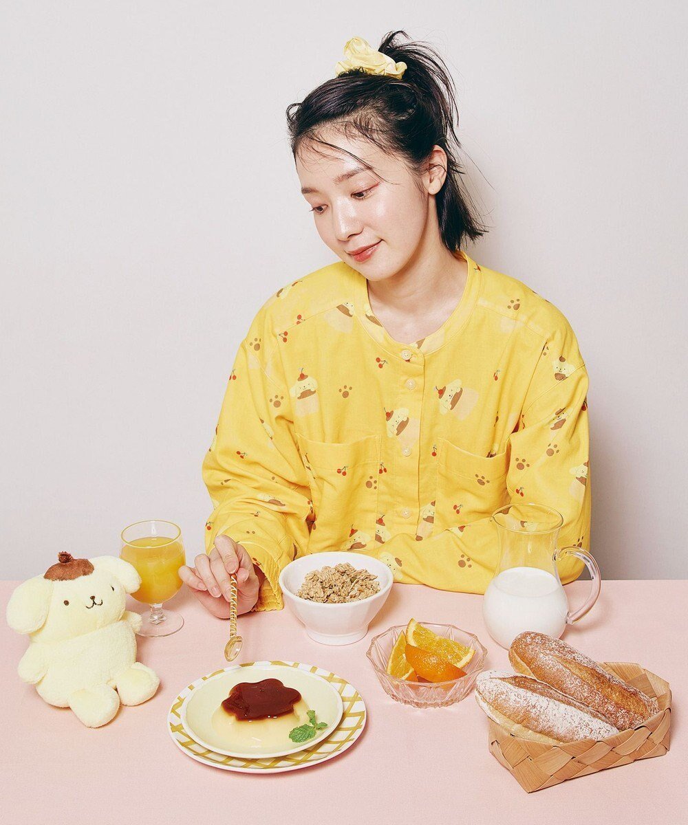 【ワコール 睡眠科学/wacoal suimin】のパジャマ 長袖 長ズボン 綿100%(本体) 寝返りしやすい 【睡眠科学×サンリオキャラクターズ】 レディース YDX651 睡眠科学/ワコール インテリア・キッズ・メンズ・レディースファッション・服の通販 founy(ファニー) 　ファッション　Fashion　レディースファッション　Fashion for Women　トップス・カットソー　Cut & Sew Tops　キャラクター　Character, Licensed Characters　スタイリッシュ　Stylish, Fashionable　デニム　Denim, Jeans Material　長袖　Long Sleeve, Full Sleeve　パジャマ　Pajamas, Sleepwear　パターン　Pattern, Design Print　ボトム　Bottoms, Lower Wear　リラックス　Relax, Relaxed Fit　イエロー|ID: prp329100004868720 ipo3291000000036281408