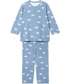 【ツモリチサト スリープ/tsumori chisato SLEEP】のツモリチサト パジャマ 綿100%(本体) ジャカード 8分袖 長袖 9分丈 レディース UDX218/ワコール 人気、トレンドファッション・服の通販 founy(ファニー) ファッション Fashion レディースファッション Fashion for Women トップス・カットソー Cut & Sew Tops ジャカード／ジャガード Jacquard, Woven Pattern ネコ Cat, Feline Motif パジャマ Pajamas, Sleepwear ボトム Bottoms, Lower Wear ポケット Pocket, Pocket Detail 長袖 Long Sleeve, Full Sleeve thumbnail ブルー|ID: prp329100004868736 ipo3291000000036281557