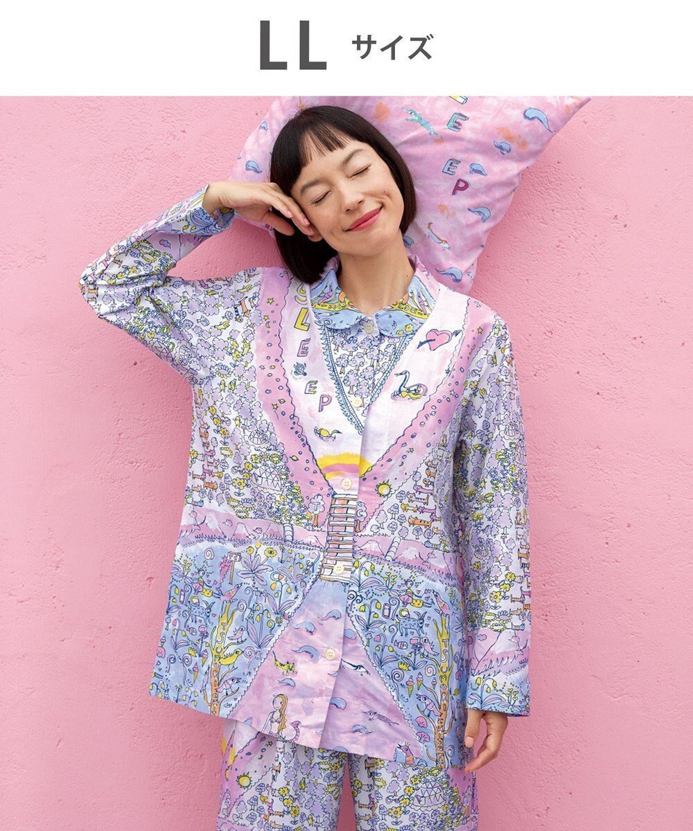 【ツモリチサト スリープ/tsumori chisato SLEEP】のツモリチサト パジャマ 綿100%(本体) サテン 長袖 長ズボン レディース UDX506/ワコール インテリア・キッズ・メンズ・レディースファッション・服の通販 founy(ファニー) 　ファッション　Fashion　レディースファッション　Fashion for Women　トップス・カットソー　Cut & Sew Tops　春　Spring　コレクション　Collection, Seasonal Line　サテン　Satin, Glossy Fabric　長袖　Long Sleeve, Full Sleeve　パジャマ　Pajamas, Sleepwear　ボトム　Bottoms, Lower Wear　ポケット　Pocket, Pocket Detail　ピンク|ID: prp329100004868738 ipo3291000000036281576