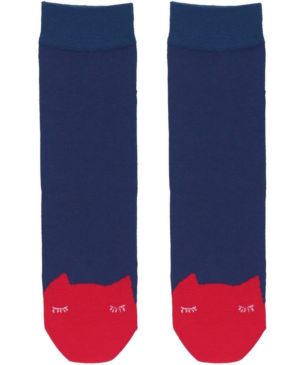 【ツモリチサト スリープ/tsumori chisato SLEEP】のツモリチサト ソックス 22～24cm レディース UEY500/ワコール インテリア・キッズ・メンズ・レディースファッション・服の通販 founy(ファニー) 　ファッション　Fashion　レディースファッション　Fashion for Women　ソックス&靴下　Socks & Hosiery　ジャカード／ジャガード　Jacquard, Woven Pattern　ソックス　Socks, Hosiery　ネコ　Cat, Feline Motif　パジャマ　Pajamas, Sleepwear　コン|ID: prp329100004868741 ipo3291000000036281599