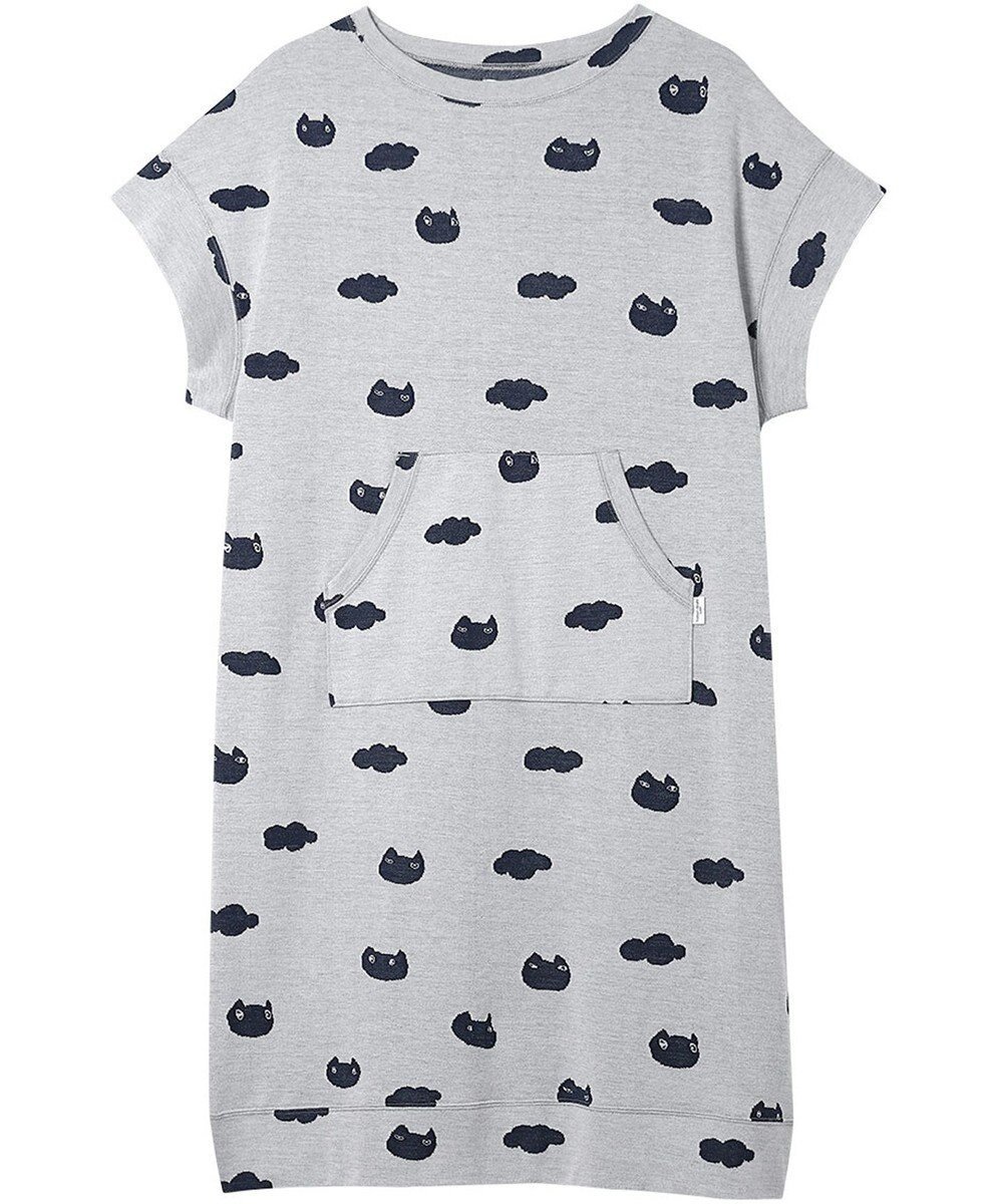 【ツモリチサト スリープ/tsumori chisato SLEEP】のツモリチサト ワンピース 綿100%(本体) ジャカード 4分袖 ロング丈 レディース UNX105/ワコール インテリア・キッズ・メンズ・レディースファッション・服の通販 founy(ファニー) 　ファッション　Fashion　レディースファッション　Fashion for Women　ワンピース　Dresses　ジャカード／ジャガード　Jacquard, Woven Pattern　ネコ　Cat, Feline Motif　パジャマ　Pajamas, Sleepwear　ポケット　Pocket, Pocket Detail　ロング　Long, Long-Length　アイボリー|ID: prp329100004868743 ipo3291000000036281624