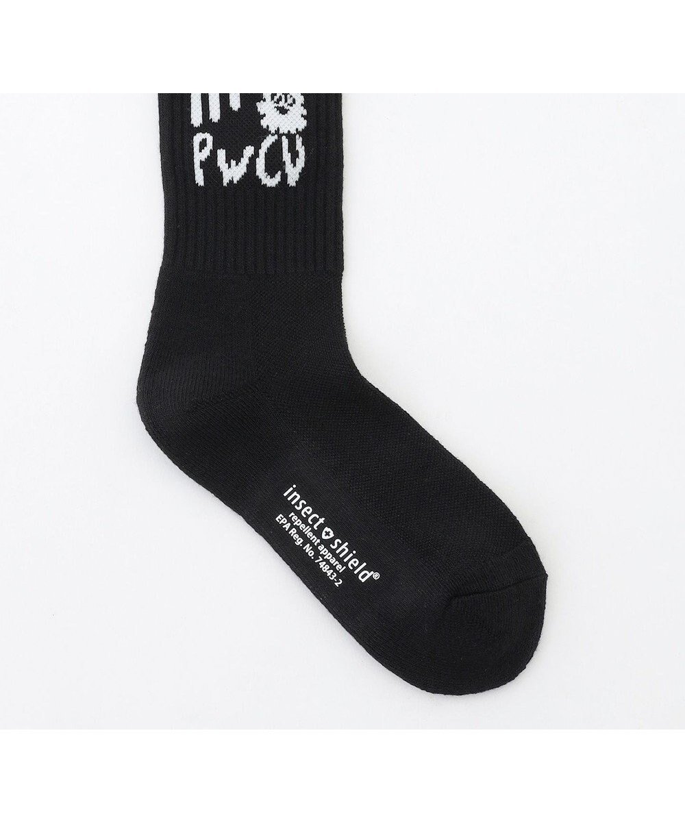 【ピーダブリュサーキュラス/PW CIRCULUS】の【虫よけ加工】【WOMEN】P-MOF ソックス ミドル丈 ゴルフウェア レディース インテリア・キッズ・メンズ・レディースファッション・服の通販 founy(ファニー) 　ファッション　Fashion　レディースファッション　Fashion for Women　ソックス&靴下　Socks & Hosiery　レッグウェア・ストッキング　Legwear & Hosiery　クール　Cool, Chic　グラフィック　Graphic, Graphic Design　ソックス　Socks, Hosiery　人気　Popular, Best Seller　フィット　Fit, Slim Fit　ミドル　Middle Length, Mid Height　夏　Summer　ゴルフ　Golf　2026年　2026　ブラック系|ID: prp329100004868776 ipo3291000000036281895