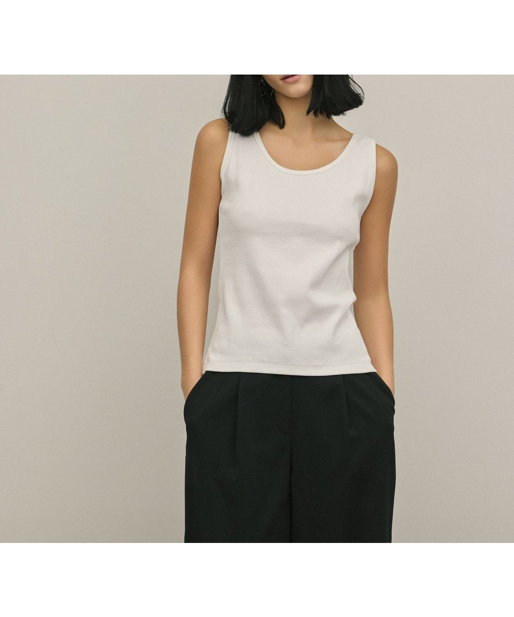 【グレース コンチネンタル/GRACE CONTINENTAL】のテレコノースリーブトップ インテリア・キッズ・メンズ・レディースファッション・服の通販 founy(ファニー) 　ファッション　Fashion　レディースファッション　Fashion for Women　トップス・カットソー　Cut & Sew Tops　キャミソール&ノースリーブ　Camisoles & Sleeveless Tops　ストレッチ　Stretch, Stretchy Fabric　タンク　Tank Top, Sleeveless Top　テレコ　Ribbed, Rib Stitch　夏　Summer　春　Spring　S/S・春夏　SS, Spring/Summer, Warm Season　ホワイト|ID: prp329100004868861 ipo3291000000036282110