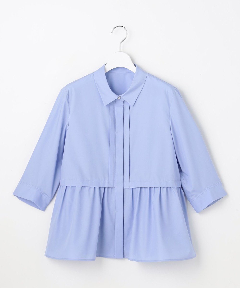 【エニィ スィス/any SiS】のフレアペプラム シャツ インテリア・キッズ・メンズ・レディースファッション・服の通販 founy(ファニー) 　ファッション　Fashion　レディースファッション　Fashion for Women　トップス・カットソー　Cut & Sew Tops　シャツ・ブラウス・オフィスカジュアル　Elegant Blouses & Button-Ups　ウォッシャブル　Machine Washable　春　Spring　サテン　Satin, Glossy Fabric　タンク　Tank Top, Sleeveless Top　トレンド　Trend, Trending Now　パール　Pearl, Pearl Accent　フレア　Flare, Flared　ペプラム　Peplum, Flared Hem　S/S・春夏　SS, Spring/Summer, Warm Season　おすすめ　Recommended / Our Picks　夏　Summer　エレガント 上品　Elegant　新作・新入荷　New Arrivals / New In　ビジネス 仕事 通勤　Business / Work / Commuting　サックスブルー|ID: prp329100004868897 ipo3291000000036282181