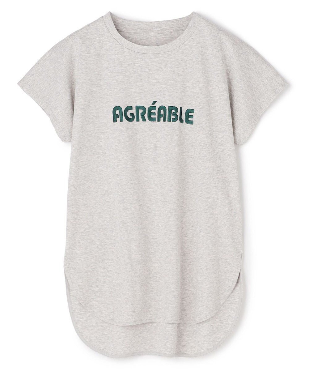 【アンフィーロ 自由区/UNFILO】のBEAUTY FORM-T cotton ロゴ フレンチスリーブ Tシャツ インテリア・キッズ・メンズ・レディースファッション・服の通販 founy(ファニー) 　ファッション　Fashion　レディースファッション　Fashion for Women　トップス・カットソー　Cut & Sew Tops　シャツ・ブラウス・オフィスカジュアル　Elegant Blouses & Button-Ups　ロングTシャツ・Tシャツ　Longline T-Shirts & Tees　カットソー・ベーシックTシャツ　Cut-and-Sewn Tops / Stretch Tees & Basics　春　Spring　カットソー　Cut and Sewn Top　ストレッチ　Stretch, Stretchy Fabric　スリーブ　Sleeve, Long Sleeve / Short Sleeve　定番　Standard, Basic Item　バランス　Balance, Style Balance　フレンチ　French, French Style　ワンポイント　One Point, Statement Accent　S/S・春夏　SS, Spring/Summer, Warm Season　夏　Summer　エレガント 上品　Elegant　TOPグレー|ID: prp329100004868922 ipo3291000000036282262