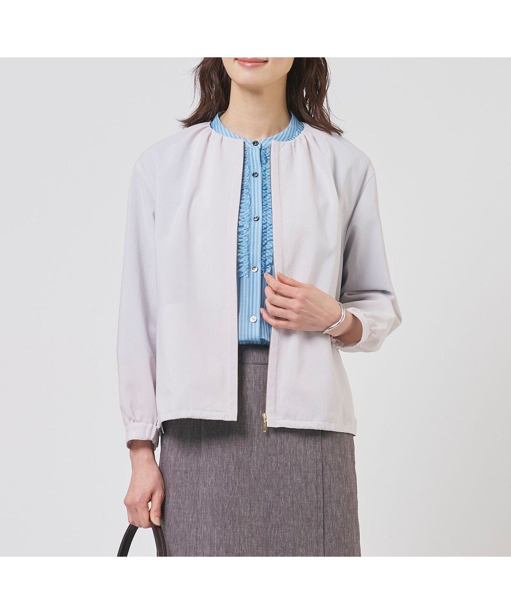 【ジェイ プレス/J.PRESS】のBREEZE COOL トロ ノーカラー ブルゾン インテリア・キッズ・メンズ・レディースファッション・服の通販 founy(ファニー) 　ファッション　Fashion　レディースファッション　Fashion for Women　アウター　Coat / Outerwear Collection　レディースジャケット・軽アウター　Jackets　ブルゾンジャケット・スポーティアウター　Blouson Jackets　春　Spring　ギャザー　Gathered, Ruffled　シンプル　Simple, Minimal　ジャケット　Jacket, Outerwear　ドローストリング　Drawstring, Pull Cord　ブルゾン　Blouson, Bomber Jacket　S/S・春夏　SS, Spring/Summer, Warm Season　夏　Summer　グレー系|ID: prp329100004868937 ipo3291000000036282327