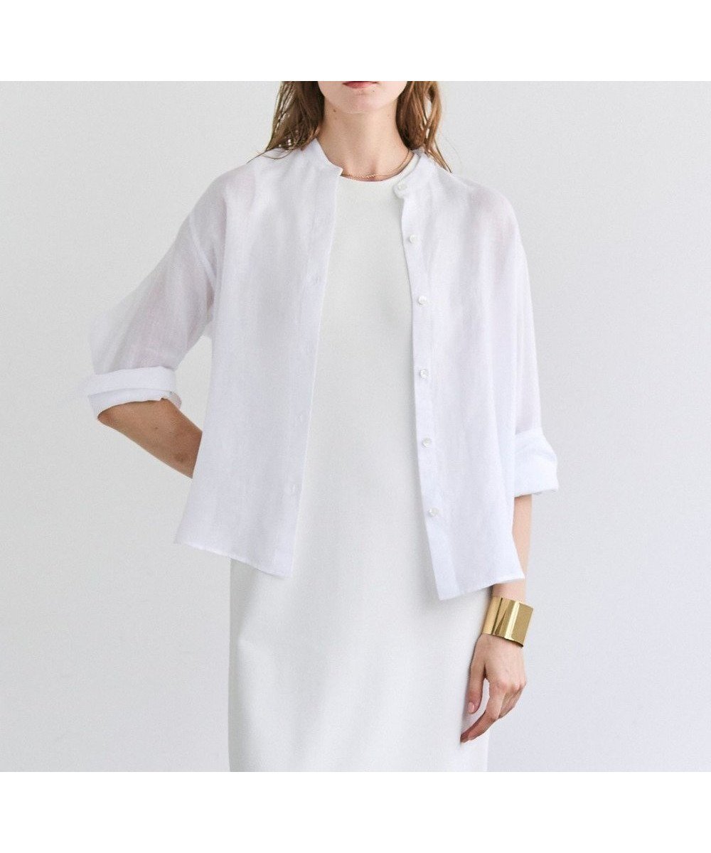 【ベイジ,/BEIGE,】のHALITE / リネンシアー オーバーサイズシャツ インテリア・キッズ・メンズ・レディースファッション・服の通販 founy(ファニー) 　ファッション　Fashion　レディースファッション　Fashion for Women　トップス・カットソー　Cut & Sew Tops　シャツ・ブラウス・オフィスカジュアル　Elegant Blouses & Button-Ups　春　Spring　シンプル　Simple, Minimal　スタイリッシュ　Stylish, Fashionable　スタンド　Stand Collar, Upright Stand　デニム　Denim, Jeans Material　ノースリーブ　Sleeveless, No-Sleeve　パターン　Pattern, Design Print　リラックス　Relax, Relaxed Fit　ワイド　Wide, Wide Fit　S/S・春夏　SS, Spring/Summer, Warm Season　夏　Summer　エレガント 上品　Elegant　White|ID: prp329100004868956 ipo3291000000036282372