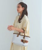 【トプカピ/TOPKAPI】の【Breath TOPKAPI】サングラスホルダー付き レザーコンビ カゴバッグ M ホワイト|ID: prp329100004868970 ipo3291000000036282533