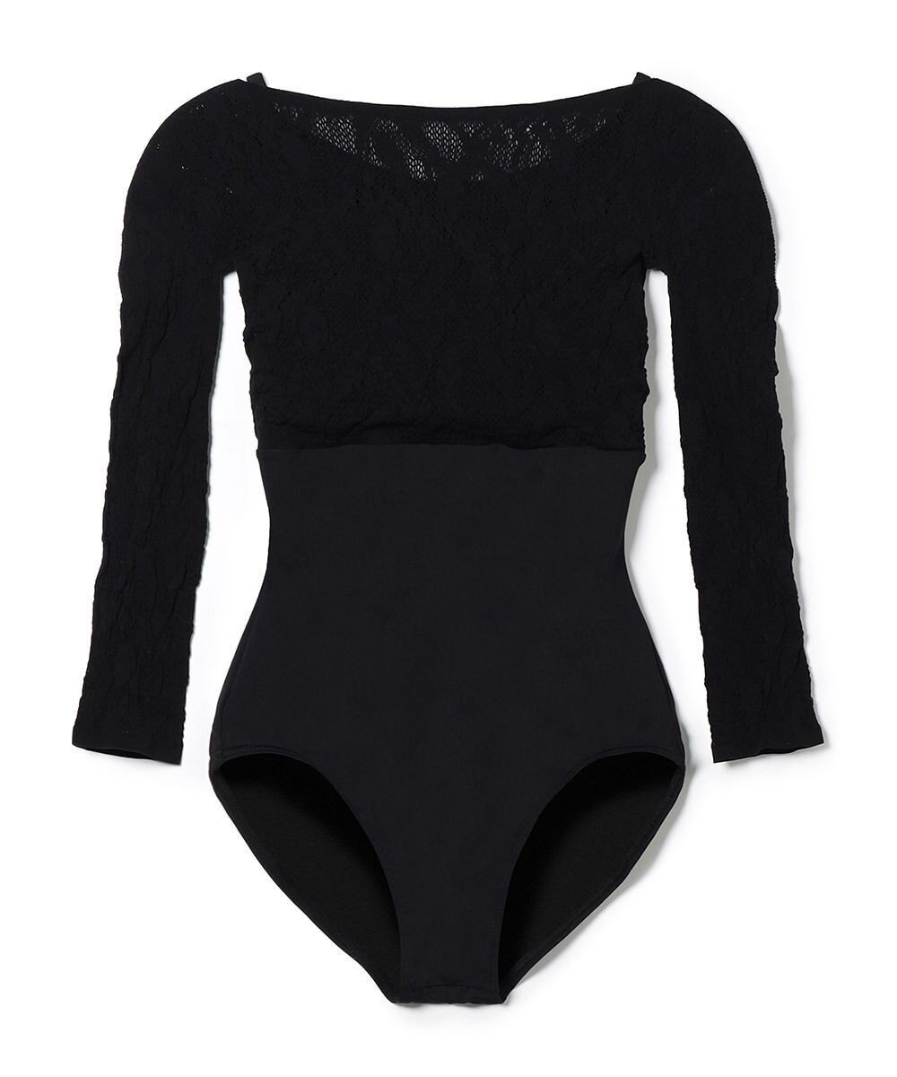 【チャコット/Chacott】の7分袖レオタード インテリア・キッズ・メンズ・レディースファッション・服の通販 founy(ファニー) 　ファッション　Fashion　レディースファッション　Fashion for Women　トップス・カットソー　Cut & Sew Tops　キャミソール　Camisole, Spaghetti Strap Top　吸水　Absorbent, Quick-Dry　レース　Lace, Lace Fabric　ブラック|ID: prp329100004868977 ipo3291000000036282607