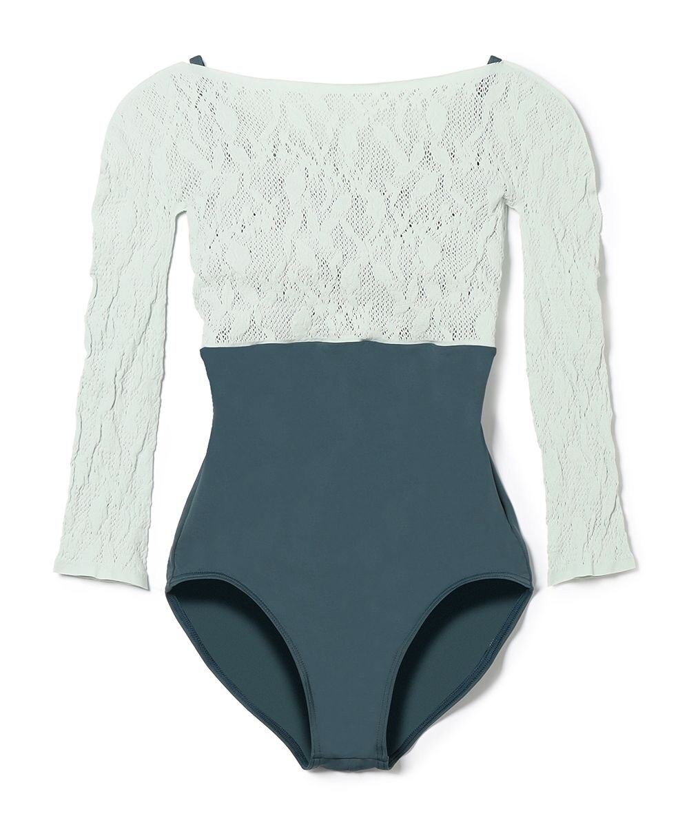 【チャコット/Chacott】の7分袖レオタード インテリア・キッズ・メンズ・レディースファッション・服の通販 founy(ファニー) 　ファッション　Fashion　レディースファッション　Fashion for Women　トップス・カットソー　Cut & Sew Tops　キャミソール　Camisole, Spaghetti Strap Top　吸水　Absorbent, Quick-Dry　レース　Lace, Lace Fabric　エメラルドグリーン|ID: prp329100004868977 ipo3291000000036282609