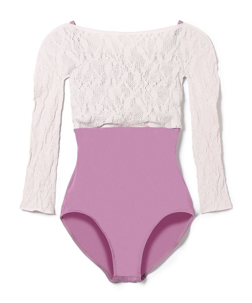 【チャコット/Chacott】の7分袖レオタード インテリア・キッズ・メンズ・レディースファッション・服の通販 founy(ファニー) 　ファッション　Fashion　レディースファッション　Fashion for Women　トップス・カットソー　Cut & Sew Tops　キャミソール　Camisole, Spaghetti Strap Top　吸水　Absorbent, Quick-Dry　レース　Lace, Lace Fabric　グレイッシュライラック|ID: prp329100004868977 ipo3291000000036282611