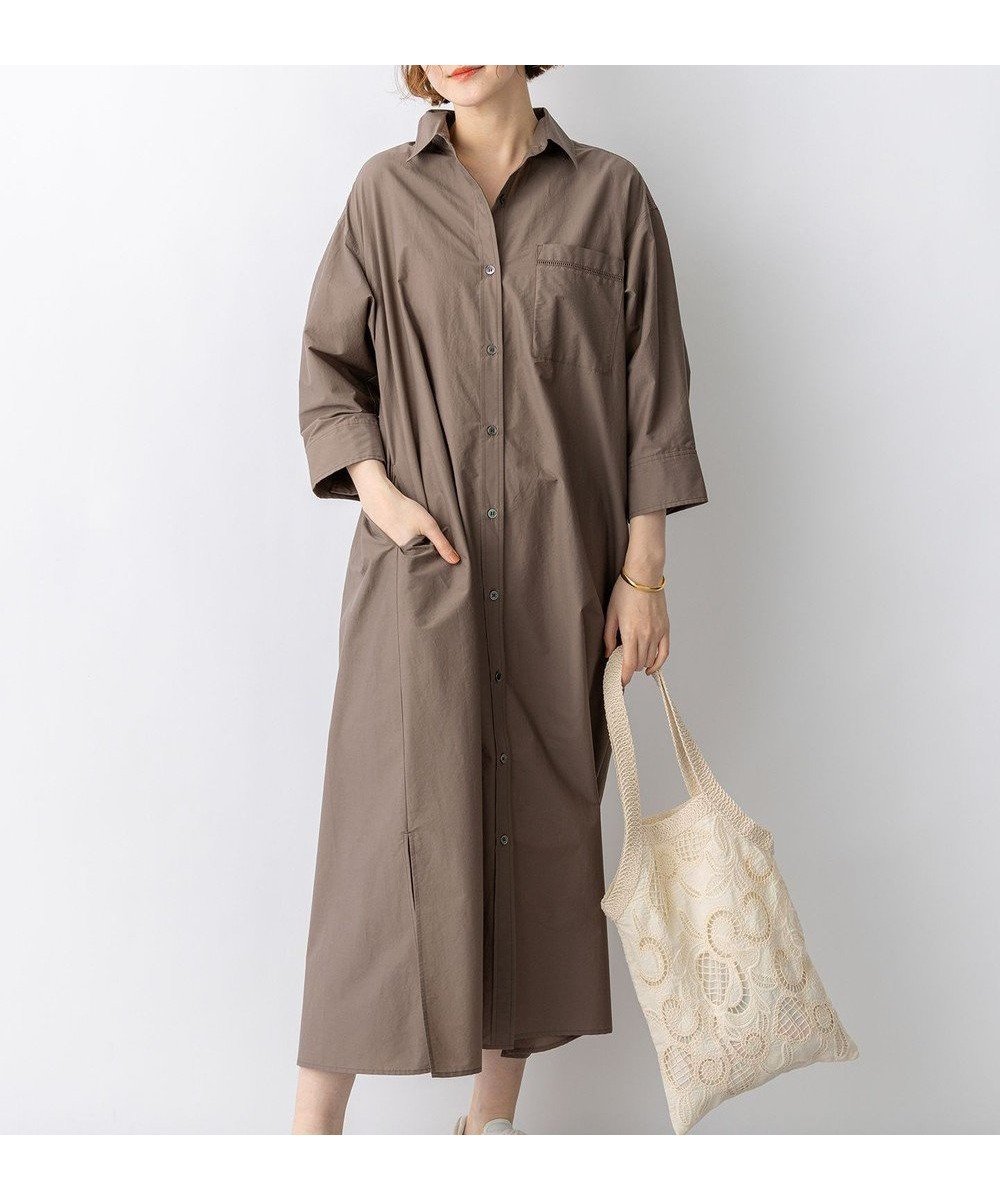 【23区/NIJYUSANKU】の【先行予約】ナイロンコットンタフタ シャツワンピース 人気、トレンドファッション・服の通販 founy(ファニー) 　ファッション　Fashion　レディースファッション　Fashion for Women　ワンピース　Dresses　シャツワンピース / 1枚で着映えコーデ　Shirt Dresses　春　Spring　スタイリッシュ　Stylish, Fashionable　フレア　Flare, Flared　フロント　Front, Front Design　ポケット　Pocket, Pocket Detail　リラックス　Relax, Relaxed Fit　ワイド　Wide, Wide Fit　S/S・春夏　SS, Spring/Summer, Warm Season　おすすめ　Recommended / Our Picks　夏　Summer　エレガント 上品　Elegant　ビジネス 仕事 通勤　Business / Work / Commuting　2026年　2026　 other-1|ID: prp329100004868993 ipo3291000000036282771