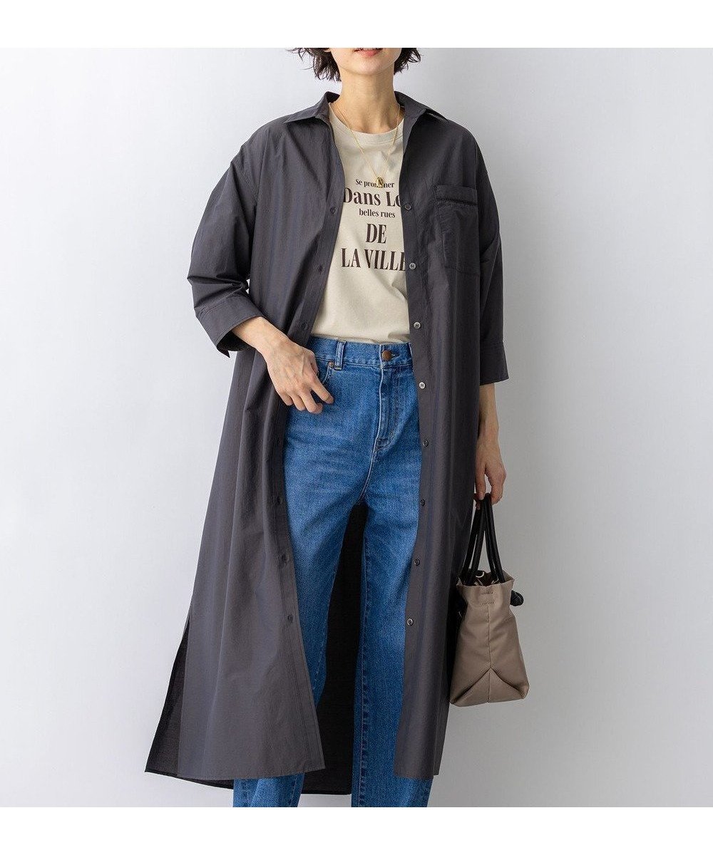 【23区/NIJYUSANKU】の【先行予約】ナイロンコットンタフタ シャツワンピース インテリア・キッズ・メンズ・レディースファッション・服の通販 founy(ファニー) 　ファッション　Fashion　レディースファッション　Fashion for Women　ワンピース　Dresses　シャツワンピース / 1枚で着映えコーデ　Shirt Dresses　春　Spring　スタイリッシュ　Stylish, Fashionable　フレア　Flare, Flared　フロント　Front, Front Design　ポケット　Pocket, Pocket Detail　リラックス　Relax, Relaxed Fit　ワイド　Wide, Wide Fit　S/S・春夏　SS, Spring/Summer, Warm Season　おすすめ　Recommended / Our Picks　夏　Summer　エレガント 上品　Elegant　ビジネス 仕事 通勤　Business / Work / Commuting　2026年　2026　ダークブラウン系|ID: prp329100004868993 ipo3291000000036282773