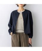 【23区/NIJYUSANKU】のリネンレーヨンストレッチ ノーカラー ブルゾン ネイビー系|ID: prp329100004868995 ipo3291000000036282804