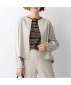 【23区/NIJYUSANKU】のリネンレーヨンストレッチ ノーカラー ブルゾン ベージュ系|ID: prp329100004868995 ipo3291000000036282807