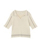 【アースミュージックアンドエコロジー/earth music&ecology】のラインカラーポロニット エクリュ|ID: prp329100004868998 ipo3291000000036282860