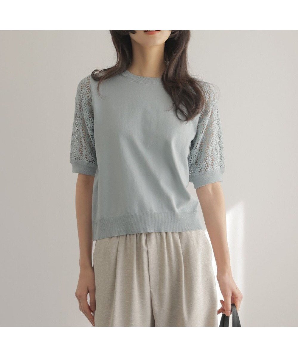 【組曲/KUMIKYOKU】の【先行予約】コットンフラワーレーシープルオーバー ニット 人気、トレンドファッション・服の通販 founy(ファニー) 　ファッション　Fashion　レディースファッション　Fashion for Women　トップス・カットソー　Cut & Sew Tops　ニット　Knit Tops & Sweaters　カジュアルプルオーバー・ニットトップス　Pullovers & Knit Tops / Casual Pullovers　アンサンブル　Ensemble Set　春　Spring　カーディガン　Cardigan, Knitwear　コンパクト　Compact, Small Size　シンプル　Simple, Minimal　ストレッチ　Stretch, Stretchy Fabric　セーター　Sweater, Knitwear　フィット　Fit, Slim Fit　フェミニン　Feminine, Girly　モダン　Modern, Contemporary　レース　Lace, Lace Fabric　S/S・春夏　SS, Spring/Summer, Warm Season　おすすめ　Recommended / Our Picks　夏　Summer　エレガント 上品　Elegant　 other-1|ID: prp329100004869008 ipo3291000000036282970