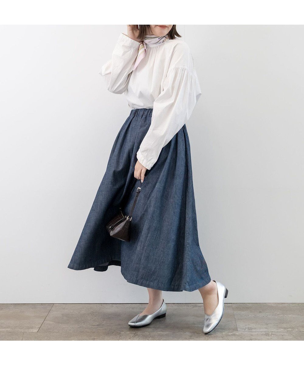 【サキュウ/caqu】のgather skirt ゆったりシルエットデニムスカート 人気、トレンドファッション・服の通販 founy(ファニー) 　ファッション　Fashion　レディースファッション　Fashion for Women　スカート　Skirts　デニムスカート・カジュアルスカート　Denim Skirts　インディゴ　Indigo Denim　ギャザー　Gathered, Ruffled　軽量　Lightweight, Ultra Light　ジーンズ　Jeans, Denim Pants　デニム　Denim, Jeans Material　フロント　Front, Front Design　ポケット　Pocket, Pocket Detail　A/W・秋冬　Autumn/Winter　S/S・春夏　SS, Spring/Summer, Warm Season　夏　Summer　 other-1|ID: prp329100004869023 ipo3291000000036283158