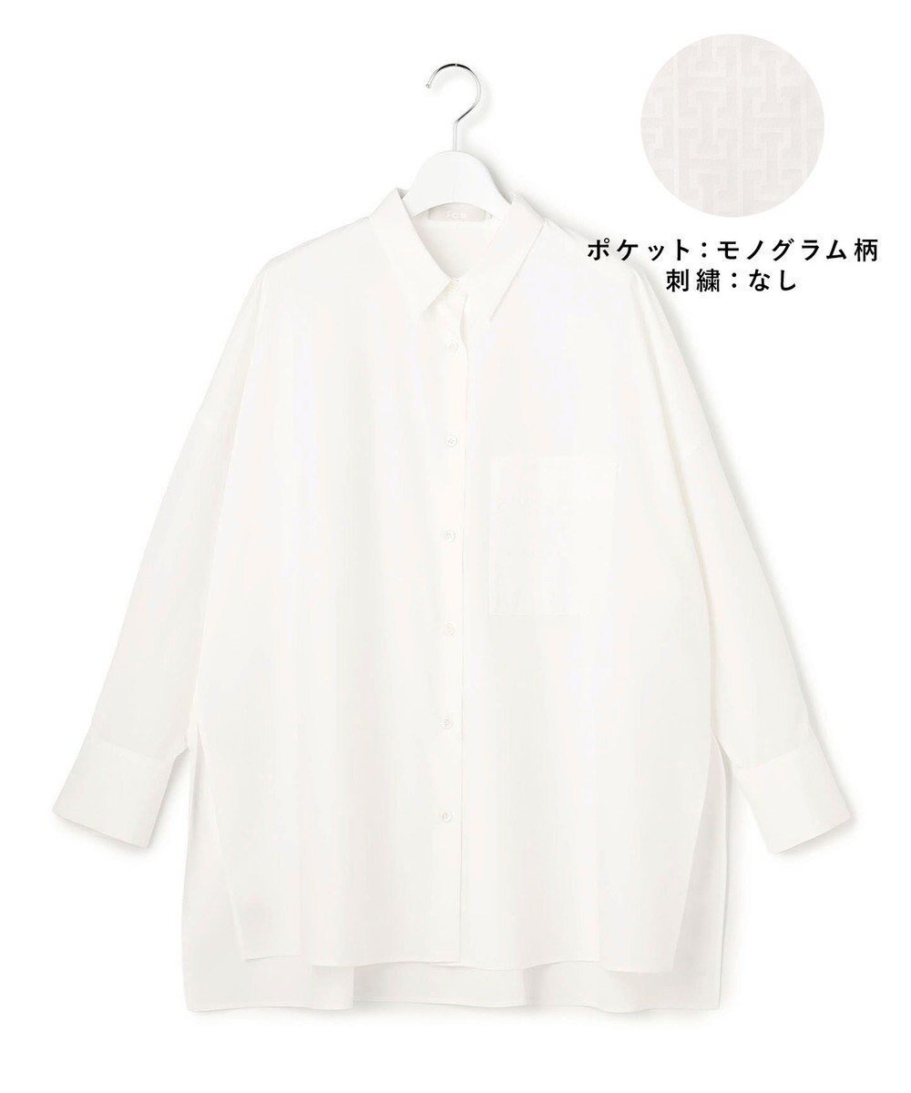 【アイシービー/iCB】の【3/6-3/22期間限定・受注生産】クリーンブロード シャツカスタマイズ インテリア・キッズ・メンズ・レディースファッション・服の通販 founy(ファニー) 　ファッション　Fashion　レディースファッション　Fashion for Women　トップス・カットソー　Cut & Sew Tops　シャツ・ブラウス・オフィスカジュアル　Elegant Blouses & Button-Ups　春　Spring　カフス　Cuff Design　スリット　Slit, Slit Detail　ブロード　Broadcloth, Fine Cotton　プリント　Print, Printed Pattern　ポケット　Pocket, Pocket Detail　無地　Plain, Solid Color　S/S・春夏　SS, Spring/Summer, Warm Season　夏　Summer　2026年　2026　白シャツ×ポケットモノグラム柄×刺繍なし|ID: prp329100004869031 ipo3291000000036283223