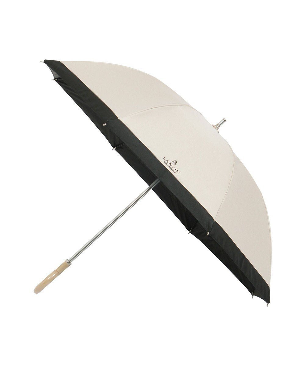 【ムーンバット/MOONBAT】の【遮光/晴雨兼用日傘】LANVIN COLLECTION (ランバン コレクション)グログランリボン バイカラー 遮熱 UV 長傘 インテリア・キッズ・メンズ・レディースファッション・服の通販 founy(ファニー) 　ファッション　Fashion　レディースファッション　Fashion for Women　レイングッズ・傘・晴雨兼用傘　Umbrellas & Rain Gear　カッティング　Cutting Detail　コレクション　Collection, Seasonal Line　傘　Umbrella, Parasol　バランス　Balance, Style Balance　フェミニン　Feminine, Girly　フランス　France, French　日傘　Parasol, UV Umbrella　モダン　Modern, Contemporary　ラグジュアリー　Luxury, Elegant　おすすめ　Recommended / Our Picks　ベージュ|ID: prp329100004869054 ipo3291000000036283452