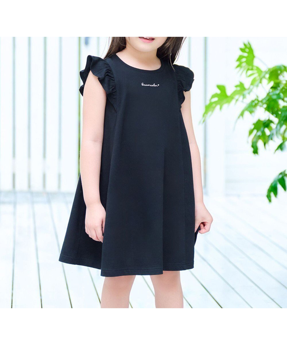 【エニィ/ANY / KIDS】のひんやりクール カットソーワンピース インテリア・キッズ・メンズ・レディースファッション・服の通販 founy(ファニー) 　ファッション　Fashion　キッズファッション　Fashion for Kids　トップス・カットソー　Cut & Sew Tops　ワンピース　Dresses　ガーリー　Girly, Feminine Style　クール　Cool, Chic　フリル　Frill, Ruffle　ポケット　Pocket, Pocket Detail　リボン　Ribbon, Bow　夏　Summer　春　Spring　S/S・春夏　SS, Spring/Summer, Warm Season　ブラック|ID: prp329100004869179 ipo3291000000036286902