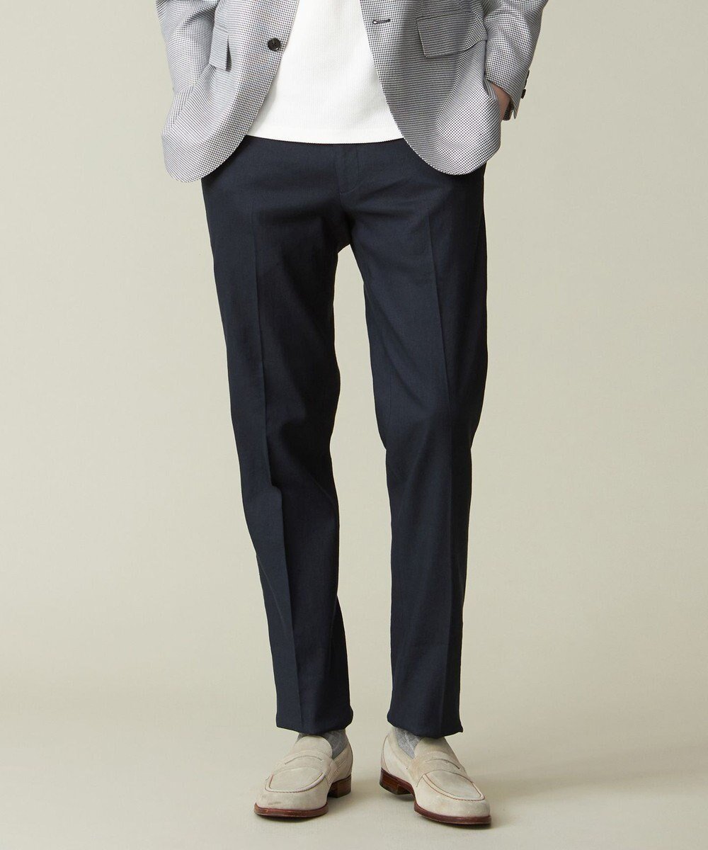 【ジェイ プレス/J.PRESS / MEN】の【ウォッシャブル可】コンフォートストレッチリネン スラックス インテリア・キッズ・メンズ・レディースファッション・服の通販 founy(ファニー) 　ファッション　Fashion　メンズファッション　Fashion for Men　ボトムス　Bottoms　ウォッシャブル　Machine Washable　春　Spring　サマー　Summer, Summer Style　ジャケット　Jacket, Outerwear　ストレッチ　Stretch, Stretchy Fabric　スラックス　Slacks, Dress Pants　スリム　Slim, Slim Fit　ドローコード　Drawcord, Drawstring Cord　ミックス　Mix, Mixed Style　モダン　Modern, Contemporary　ラグジュアリー　Luxury, Elegant　リネン　Linen, Linen Fabric　リラックス　Relax, Relaxed Fit　S/S・春夏　SS, Spring/Summer, Warm Season　夏　Summer　ビジネス 仕事 通勤　Business / Work / Commuting　ネイビー系|ID: prp329100004869209 ipo3291000000036287006