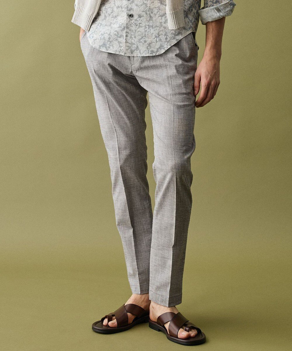 【ジョセフ アブード/JOSEPH ABBOUD / MEN】の【ウエストも伸びる!/清涼/ストレッチ】スラブストレッチ パンツ インテリア・キッズ・メンズ・レディースファッション・服の通販 founy(ファニー) 　ファッション　Fashion　メンズファッション　Fashion for Men　ボトムス　Bottoms　春　Spring　シャーリング　Shirring, Ruched　ストレッチ　Stretch, Stretchy Fabric　ストレート　Straight, Straight Cut　スマート　Smart, Elegant　スリム　Slim, Slim Fit　定番　Standard, Basic Item　フィット　Fit, Slim Fit　プリント　Print, Printed Pattern　S/S・春夏　SS, Spring/Summer, Warm Season　おすすめ　Recommended / Our Picks　夏　Summer　ライトグレー系|ID: prp329100004869212 ipo3291000000036287026