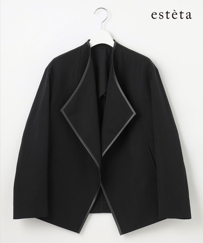 【23区/NIJYUSANKU】の【エステータ】ウールリネン レザートリミング ジャケット インテリア・キッズ・メンズ・レディースファッション・服の通販 founy(ファニー) https://founy.com/ ファッション Fashion レディースファッション Fashion for Women アウター Coat / Outerwear Collection レディースジャケット・軽アウター Jackets ノーカラージャケット / シンプル上品コーデ Collarless Jackets インナー Innerwear 春 Spring ショルダー Shoulder, Shoulder Strap ジャケット Jacket, Outerwear スタンド Stand Collar, Upright Stand トリミング Trimming, Decorative Edge ドロップ Drop Shoulder, Dropped Style バランス Balance, Style Balance ビスチェ Bustier, Corset Top フロント Front, Front Design 別注 Limited Edition, Custom Order リアル Real, Realistic リネン Linen, Linen Fabric S/S・春夏 SS, Spring/Summer, Warm Season おすすめ Recommended / Our Picks 夏 Summer |ID: prp329100004869224 ipo3291000000036287085