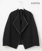 【23区/NIJYUSANKU】の【エステータ】ウールリネン レザートリミング ジャケット ブラック系|ID: prp329100004869224 ipo3291000000036287086