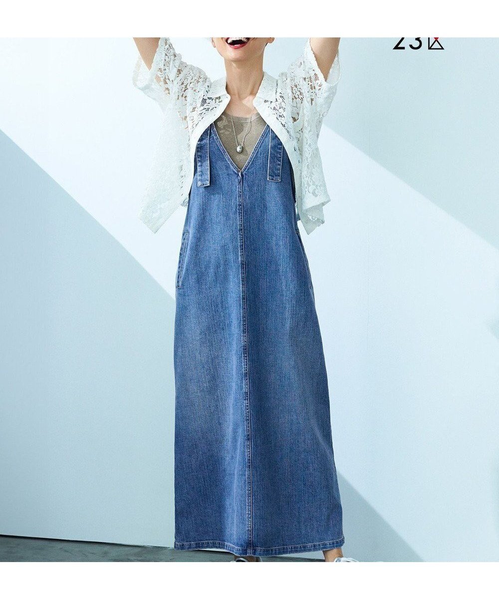 【23区/NIJYUSANKU】の【RED CARD TOKYO×23区】デニム サロペット ワンピース インテリア・キッズ・メンズ・レディースファッション・服の通販 founy(ファニー) 　ファッション　Fashion　レディースファッション　Fashion for Women　ワンピース　Dresses　サロペット&オールインワン　Dungarees & Jumpsuit Styles　インディゴ　Indigo Denim　インナー　Innerwear　ウォッシュ　Washed Finish　ヴィンテージ　Vintage Style　クラシック　Classic, Timeless Style　クロップド　Cropped, Short Length　サロペット　Overalls, Salopette　シンプル　Simple, Minimal　ジャケット　Jacket, Outerwear　ストレッチ　Stretch, Stretchy Fabric　ストレート　Straight, Straight Cut　スリム　Slim, Slim Fit　デニム　Denim, Jeans Material　パターン　Pattern, Design Print　プレミアム　Premium, High-End　ベーシック　Basic, Essential　モダン　Modern, Contemporary　リアル　Real, Realistic　A/W・秋冬　Autumn/Winter　S/S・春夏　SS, Spring/Summer, Warm Season　夏　Summer　2025年　2025　2025-2026秋冬・A/W　Autumn/Winter 2025–26 AW25–26　ライトブルー系|ID: prp329100004869229 ipo3291000000036287113