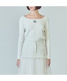 【グレース コンチネンタル/GRACE CONTINENTAL】のロゴ刺繍リブトップ ホワイト|ID: prp329100004869230 ipo3291000000036287115