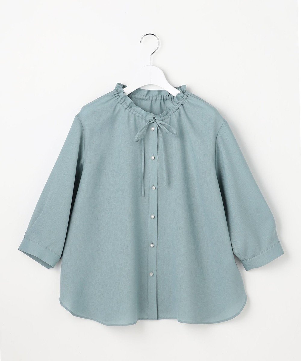 【エニィ スィス/any SiS】の【2WAY】スムージーポリエステル フリルネック ブラウス 人気、トレンドファッション・服の通販 founy(ファニー) 　ファッション　Fashion　レディースファッション　Fashion for Women　トップス・カットソー　Cut & Sew Tops　シャツ・ブラウス・オフィスカジュアル　Elegant Blouses & Button-Ups　インナー　Innerwear　春　Spring　ギャザー　Gathered, Ruffled　サテン　Satin, Glossy Fabric　ストライプ　Stripe, Striped Pattern　スリット　Slit, Slit Detail　タイトスカート　Pencil Skirt, Tight Skirt　タンク　Tank Top, Sleeveless Top　パール　Pearl, Pearl Accent　フリル　Frill, Ruffle　リボン　Ribbon, Bow　リラックス　Relax, Relaxed Fit　S/S・春夏　SS, Spring/Summer, Warm Season　おすすめ　Recommended / Our Picks　夏　Summer　エレガント 上品　Elegant　新作・新入荷　New Arrivals / New In　 other-1|ID: prp329100004869240 ipo3291000000036287168