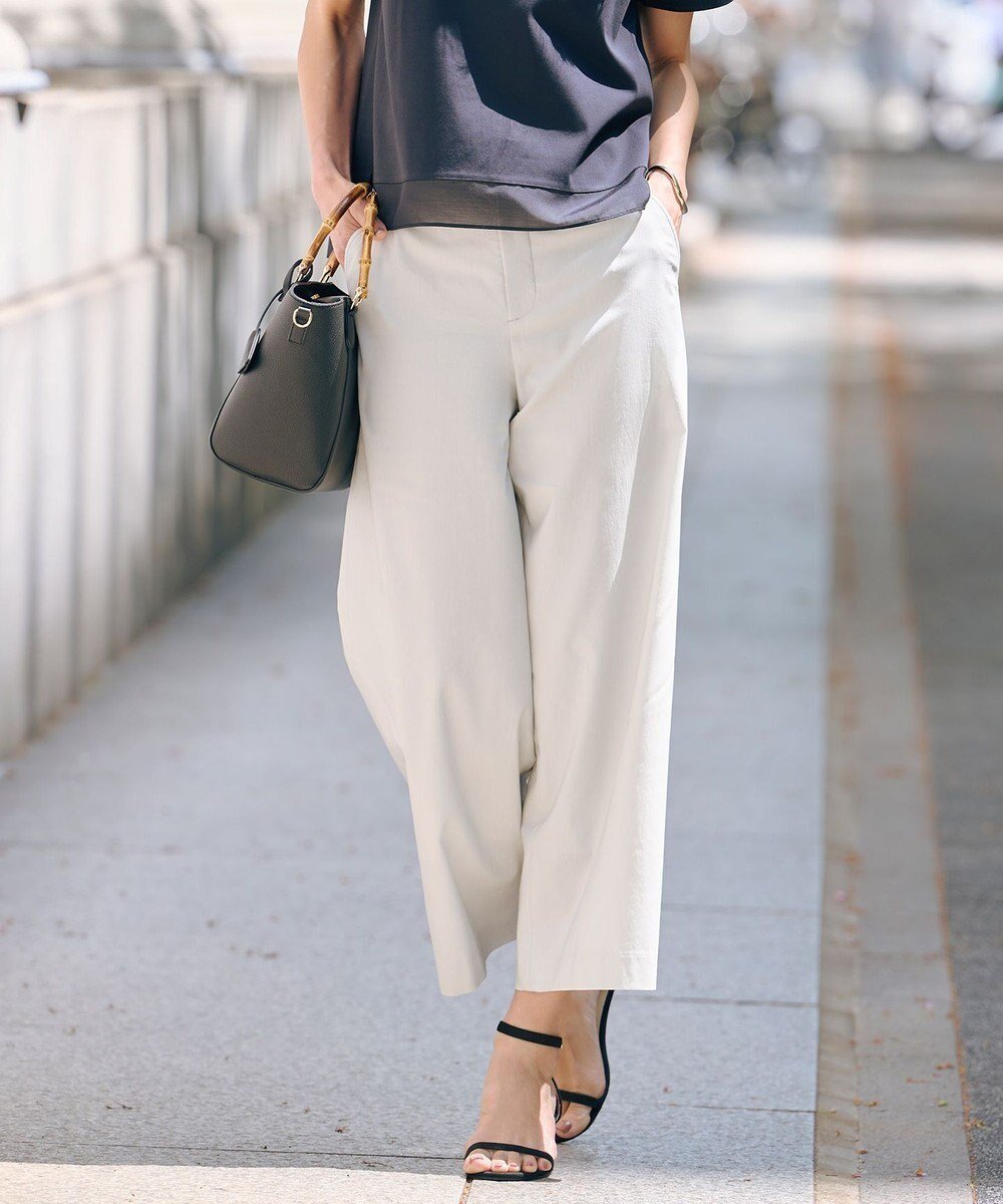 【ジェイ プレス/J.PRESS】の【洗える】セルロースリネンストレッチ イージー パンツ インテリア・キッズ・メンズ・レディースファッション・服の通販 founy(ファニー) 　ファッション　Fashion　レディースファッション　Fashion for Women　パンツ　Pants & Trousers　ストレッチ　Stretch, Stretchy Fabric　リラックス　Relax, Relaxed Fit　ワイド　Wide, Wide Fit　エレガント 上品　Elegant　夏　Summer　春　Spring　S/S・春夏　SS, Spring/Summer, Warm Season　洗える　Machine Washable　ライトグレー系|ID: prp329100004869247 ipo3291000000036287215