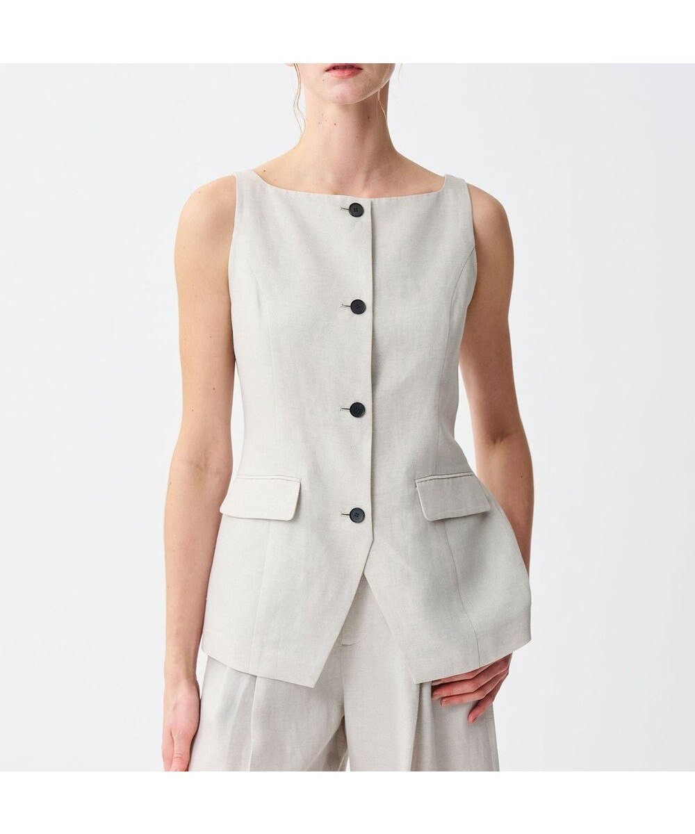 【アンクレイヴ/uncrave】のテンセルライトリネン ジレブラウス 人気、トレンドファッション・服の通販 founy(ファニー) 　ファッションモデル・俳優・女優　Models　女性　Women　佐藤晴美　Sato Harumi　ファッション　Fashion　レディースファッション　Fashion for Women　アウター　Coat / Outerwear Collection　トップス・カットソー　Cut & Sew Tops　シャツ・ブラウス・オフィスカジュアル　Elegant Blouses & Button-Ups　ベスト&ジレ / 重ね着スタイル　Vests & Gilets　春　Spring　ジャケット　Jacket, Outerwear　スクエア　Square, Square Shape　トリミング　Trimming, Decorative Edge　ビッグ　Big, Oversized　ベスト　Vest, Waistcoat　リネン　Linen, Linen Fabric　ワイド　Wide, Wide Fit　S/S・春夏　SS, Spring/Summer, Warm Season　夏　Summer　 other-1|ID: prp329100004869255 ipo3291000000036287249