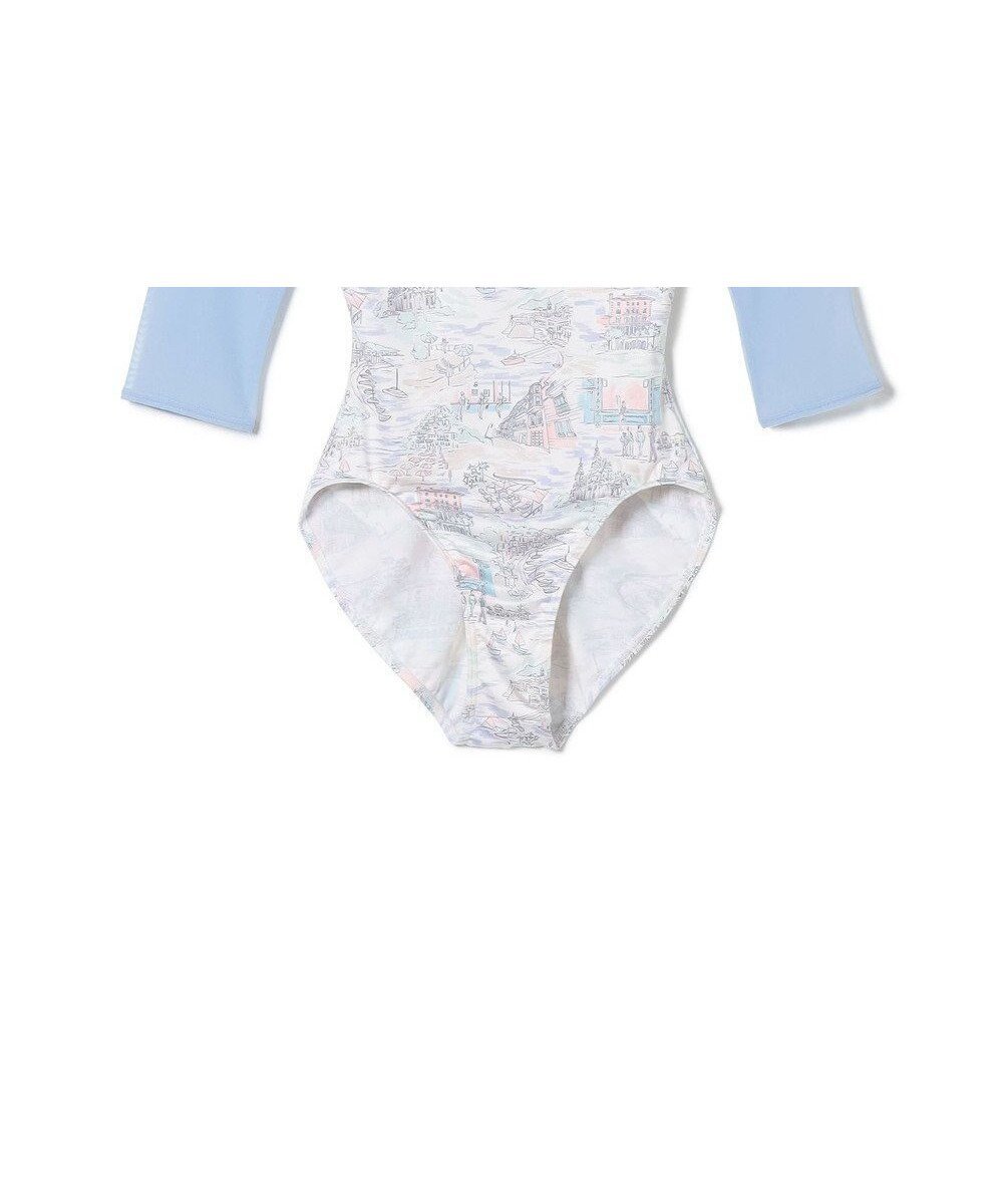 【チャコット/Chacott】の6分袖レオタード インテリア・キッズ・メンズ・レディースファッション・服の通販 founy(ファニー) 　ファッション　Fashion　レディースファッション　Fashion for Women　トップス・カットソー　Cut & Sew Tops　カッティング　Cutting Detail　フラワー　Flower, Floral　プリント　Print, Printed Pattern　夏　Summer　サックスブループリント|ID: prp329100004869256 ipo3291000000036287254