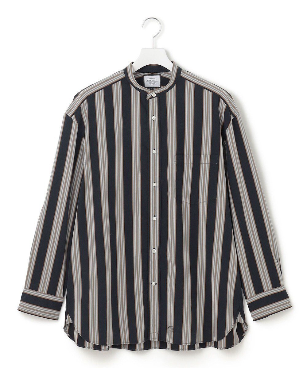 【ジェイプレスヨークストリート/J.PRESS YORK STREET】の【UNISEX】ストライプ バンドカラーシャツ インテリア・キッズ・メンズ・レディースファッション・服の通販 founy(ファニー) 　ファッション　Fashion　レディースファッション　Fashion for Women　トップス・カットソー　Cut & Sew Tops　シャツ・ブラウス・オフィスカジュアル　Elegant Blouses & Button-Ups　ユニセックス　Unisex, Genderless　おすすめ　Recommended / Our Picks　インナー　Innerwear　ストライプ　Stripe, Striped Pattern　A/W・秋冬　Autumn/Winter　ネイビー系2|ID: prp329100004869259 ipo3291000000036287308